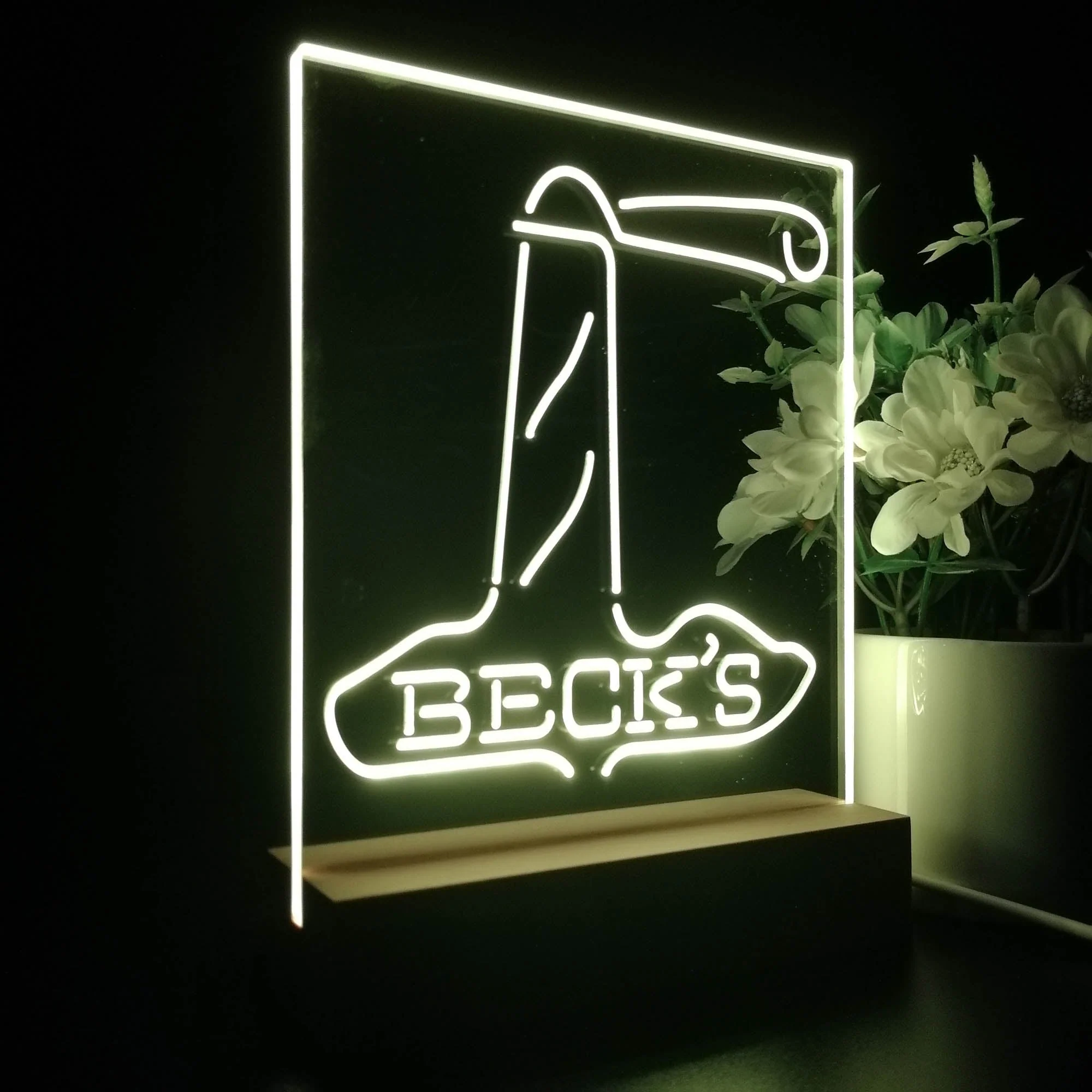 Beck's Lighthouse Island Night Light Neon Pub Bar Lamp - Image 6