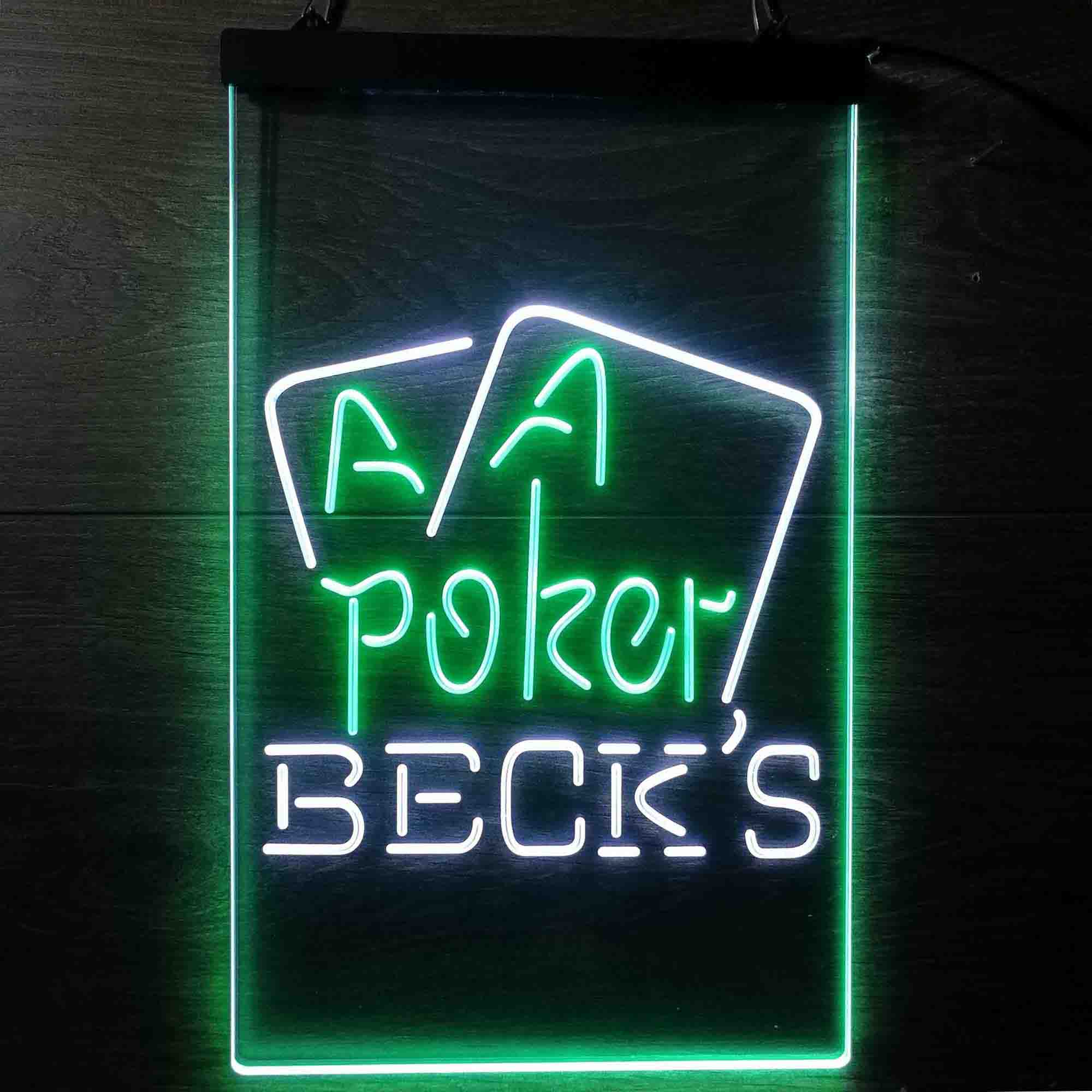 Beck's Poker Beer Home Bar Neon Light LED Sign - Image 4