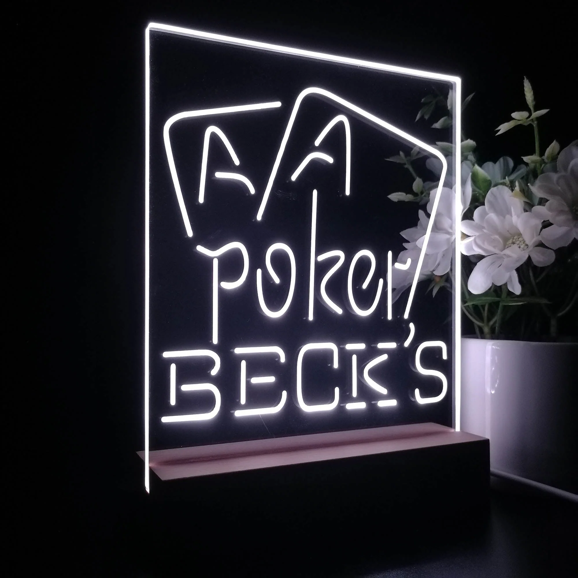 Beck's Poker Beer Night Light Neon Pub Bar Lamp - Image 6
