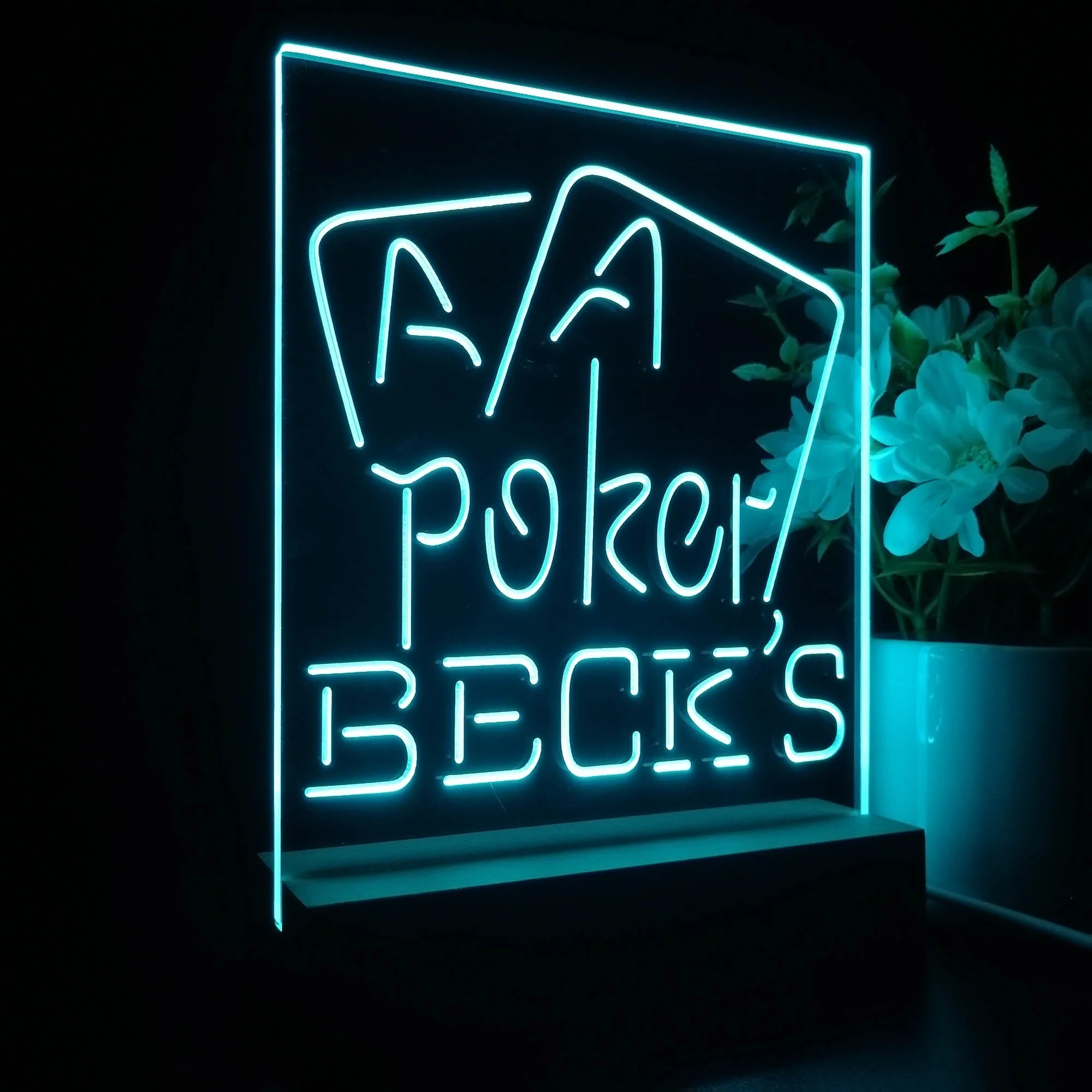 Beck's Poker Beer Night Light Neon Pub Bar Lamp - Image 7