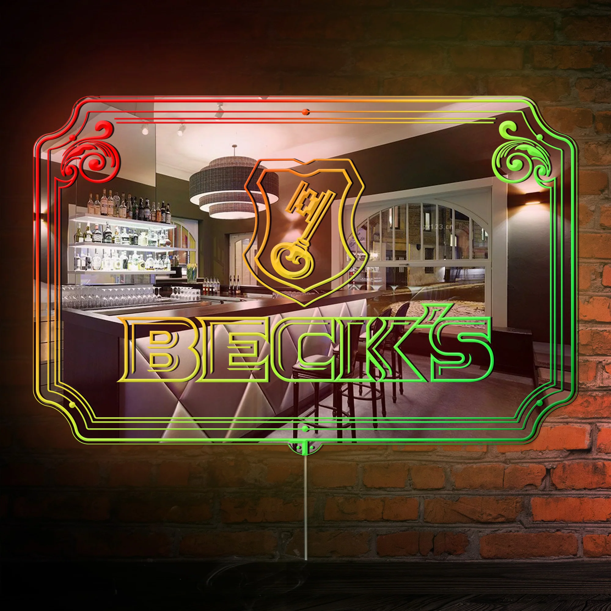 Beck's RGB LED Neon Sign with Elegant Mirror Backing - Image 4