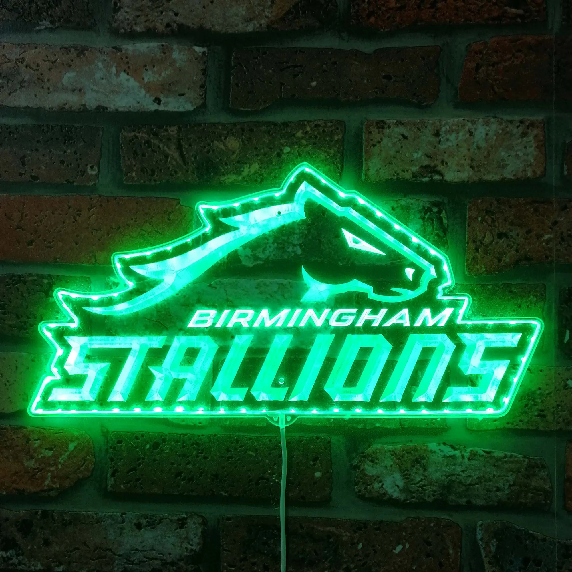 Birmingham Stallions Neon LED Sign with Dynamic RGB Colors - Image 6