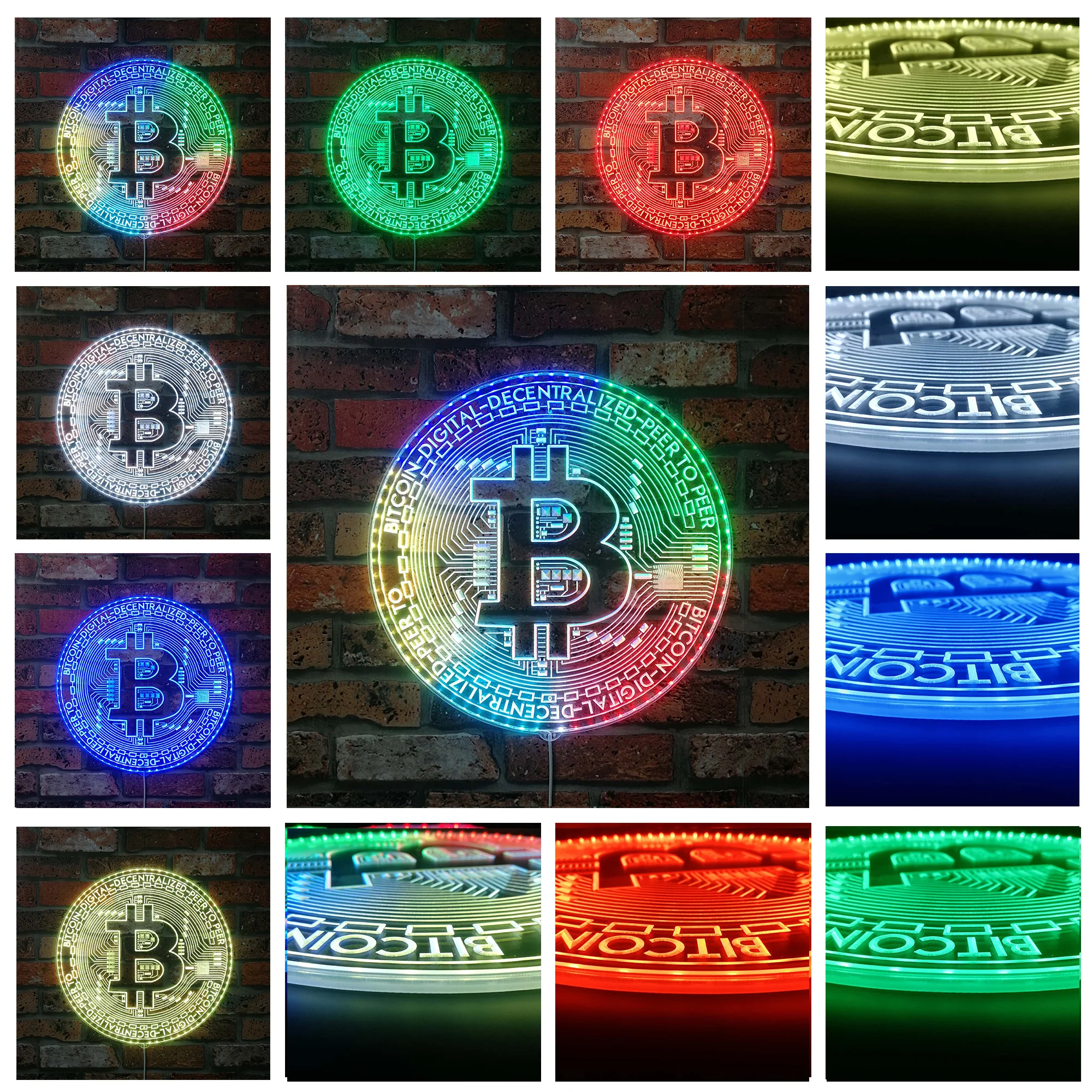 Bitcoin Neon LED Sign with Dynamic RGB Colors - Image 2