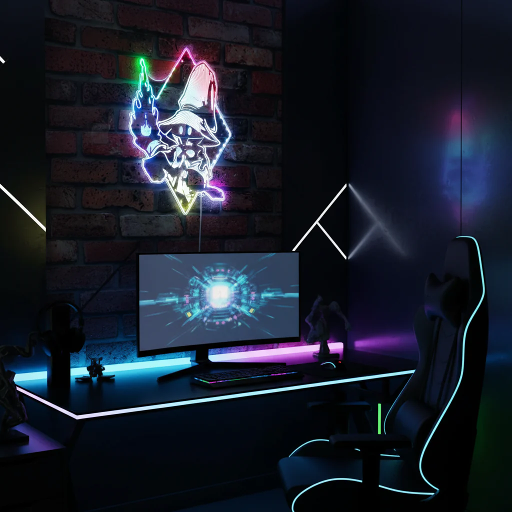 Black Mage Final Fantasy Neon LED Sign with Dynamic RGB Colors - Image 8