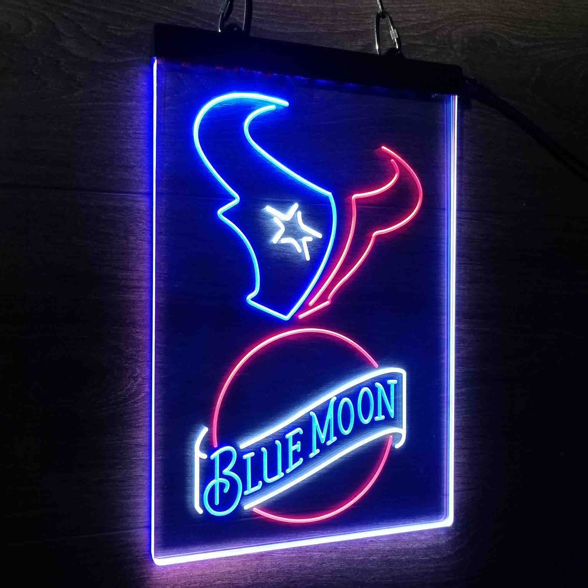 Blue Moon Bar Houston Texans Est. 2002 Neon LED Sign 3 Colors - Image 6