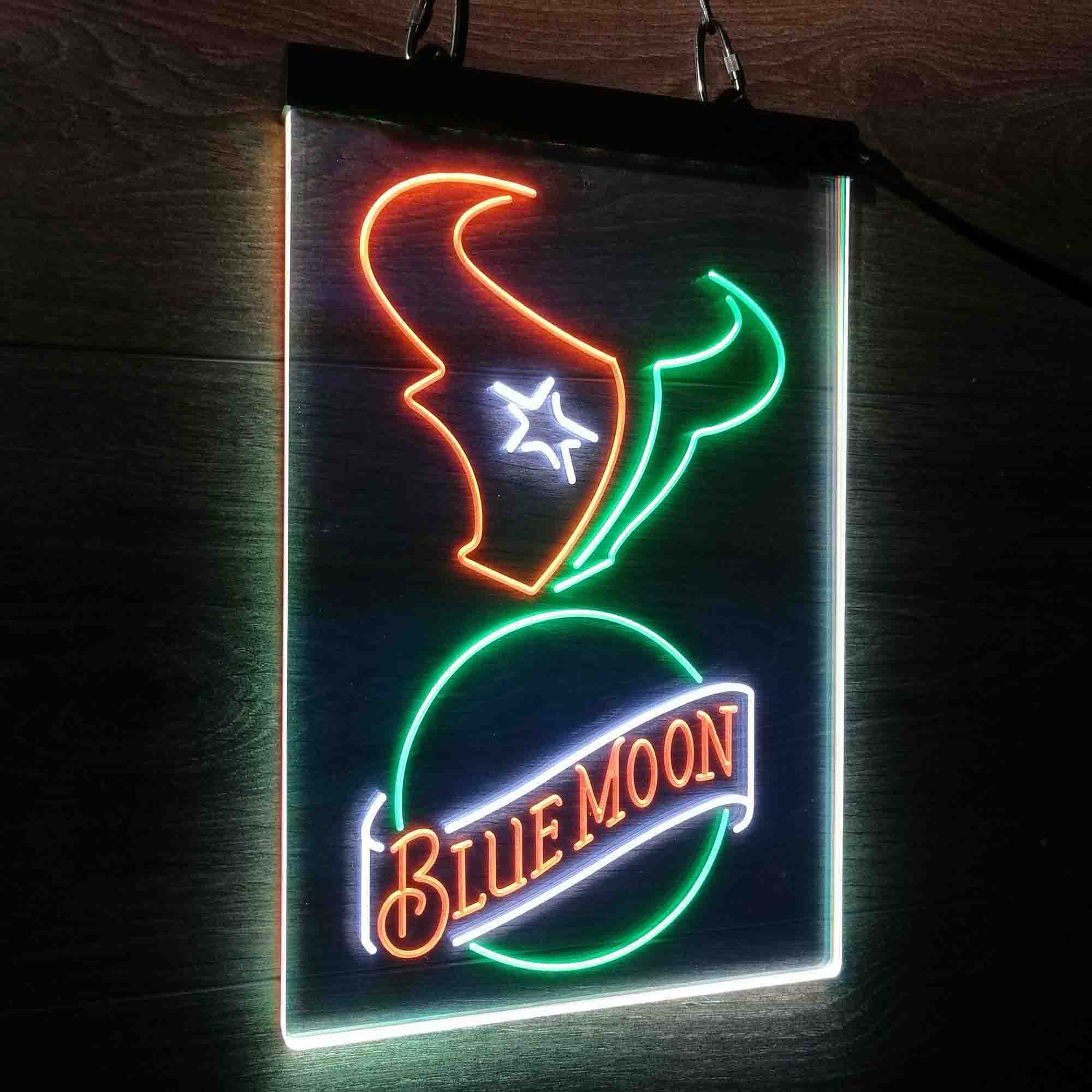 Blue Moon Bar Houston Texans Est. 2002 Neon LED Sign 3 Colors - Image 7
