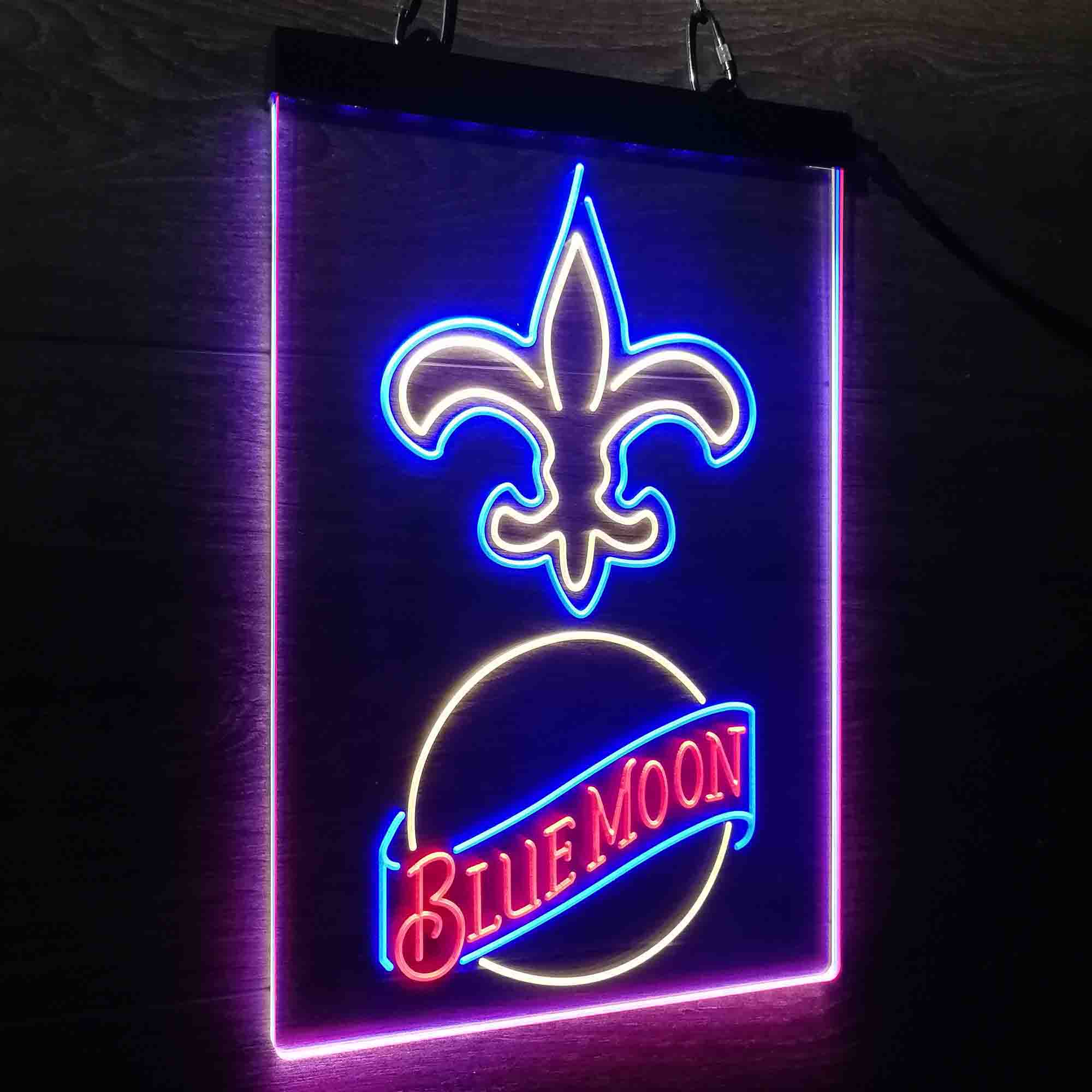 Blue Moon Bar New Orleans Saints Est. 1967 Neon LED Sign 3 Colors - Image 4