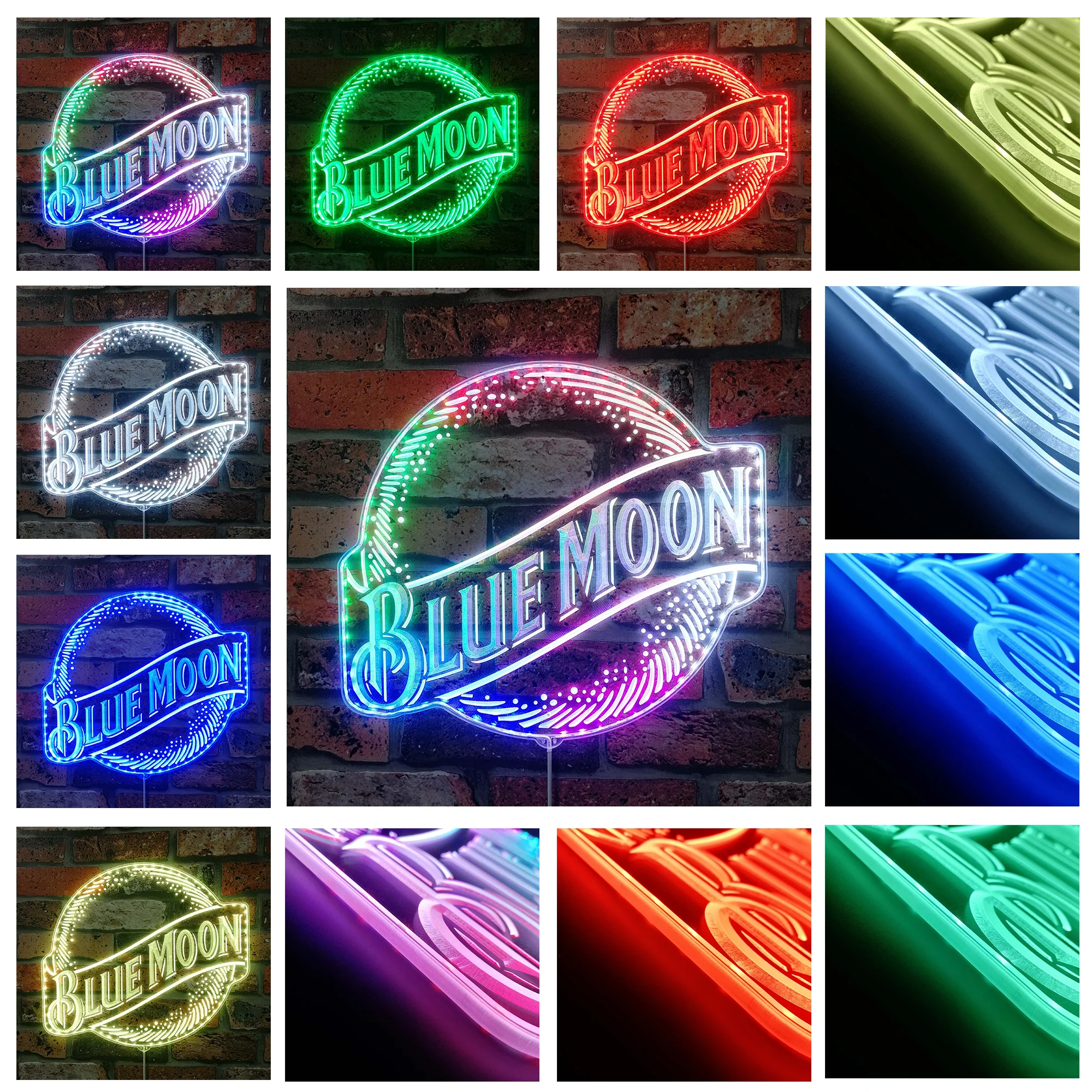 blue moon beer Neon LED Sign with Dynamic RGB Colors - Image 2