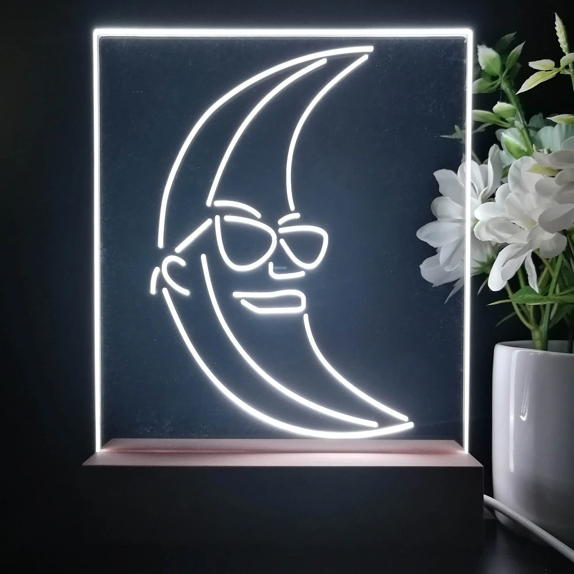 Blue Moon Beer Sunglasses Night Light Neon Pub Bar Lamp - Image 3