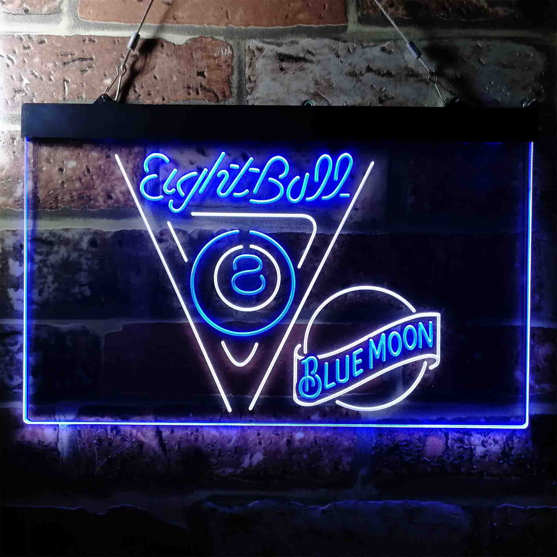 Blue Moon Eight Ball Pool Snooker Room Neon-Like LED Sign - Image 5