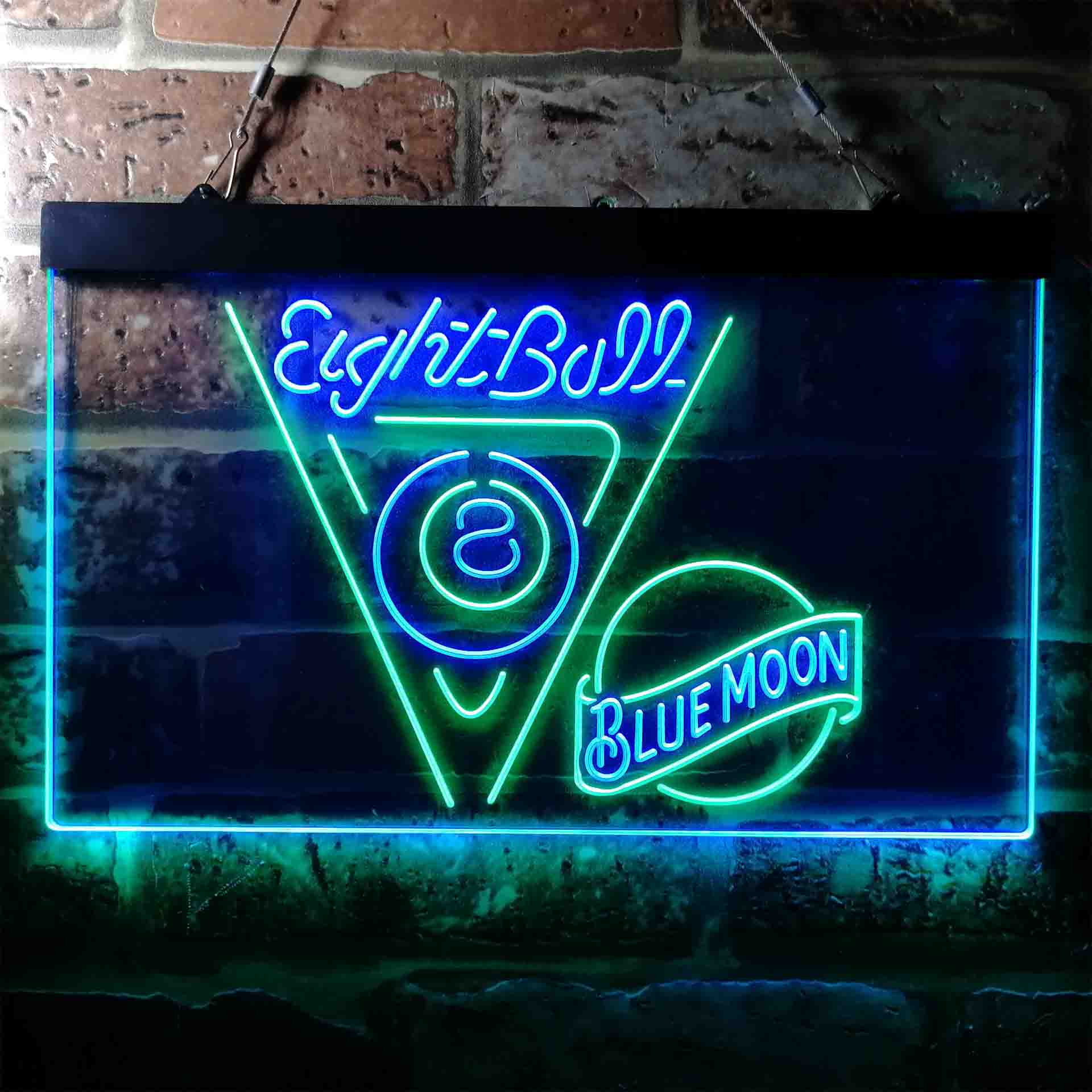 Blue Moon Eight Ball Pool Snooker Room Neon-Like LED Sign - Image 8