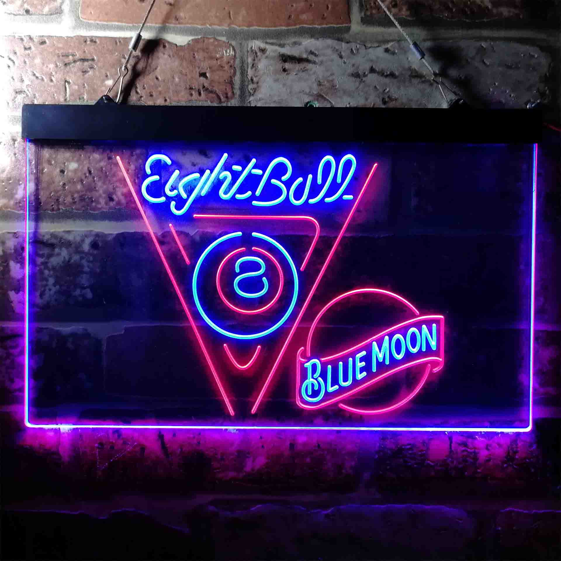 Blue Moon Eight Ball Pool Snooker Room Neon-Like LED Sign - Image 9