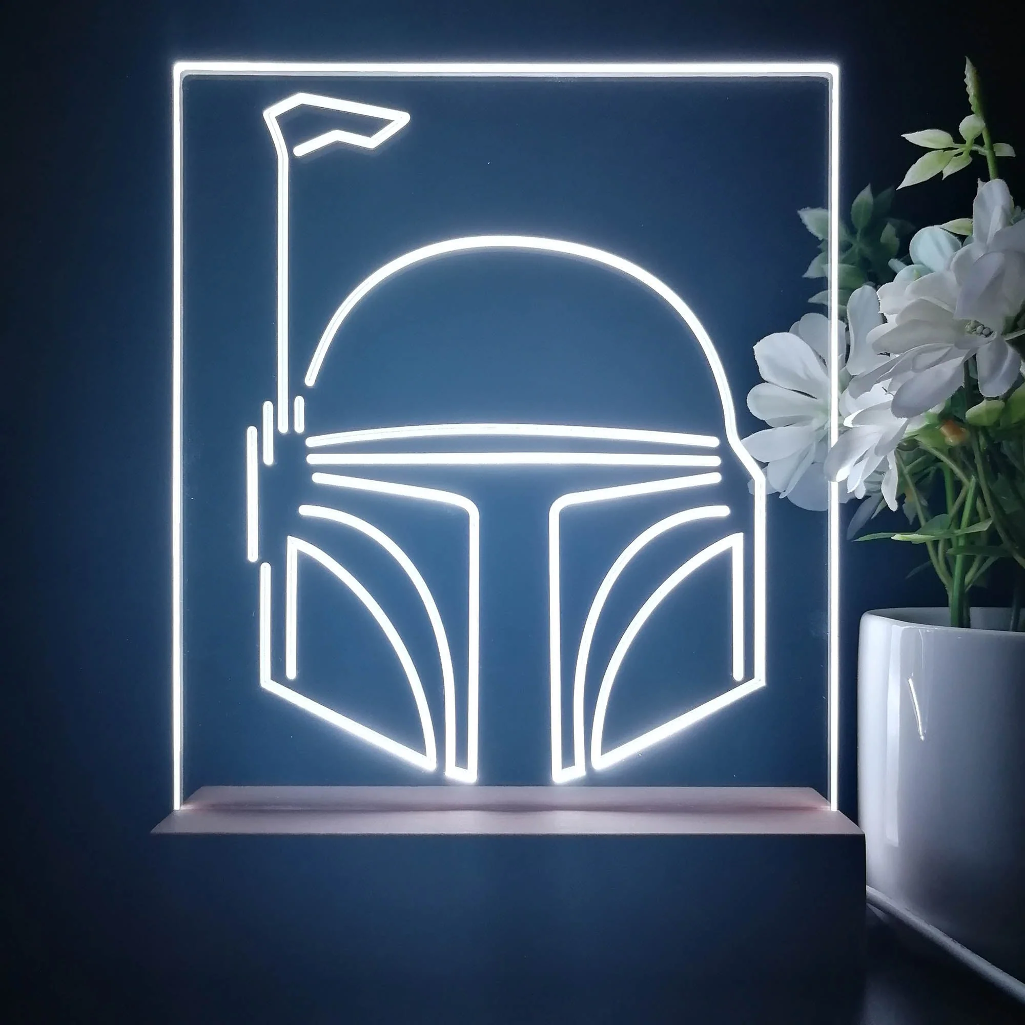 Bobas Fetts Helmet Star Wars 3D Illusion Night Light Desk Lamp - Image 2