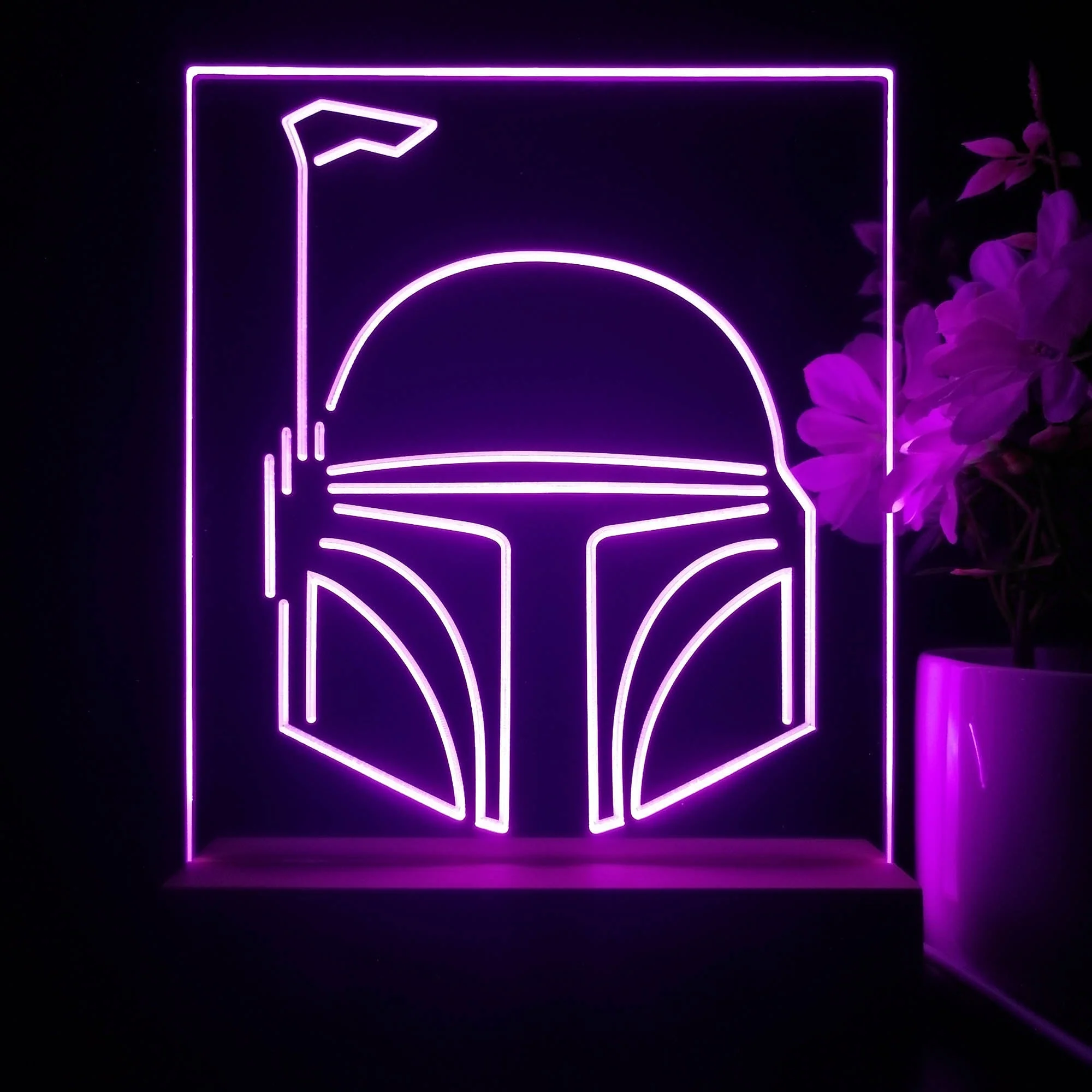 Bobas Fetts Helmet Star Wars 3D Illusion Night Light Desk Lamp - Image 4