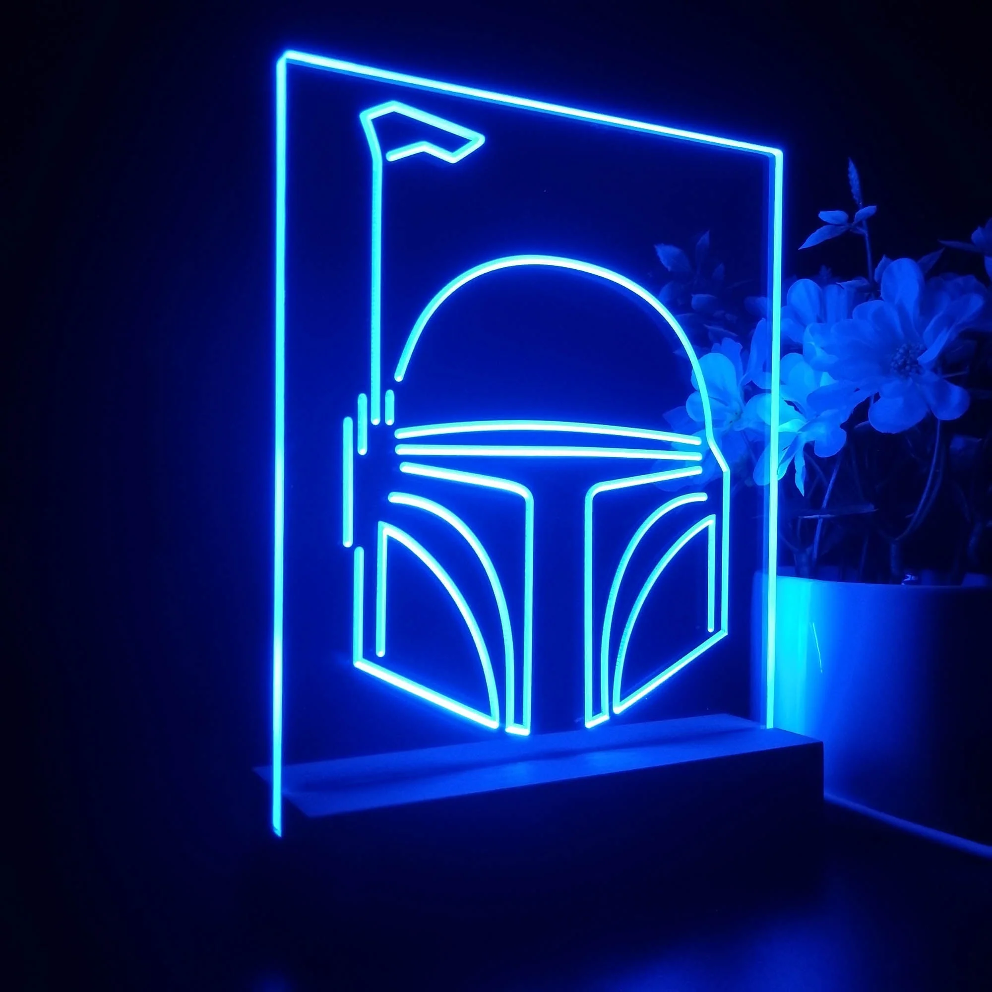 Bobas Fetts Helmet Star Wars 3D Illusion Night Light Desk Lamp - Image 6