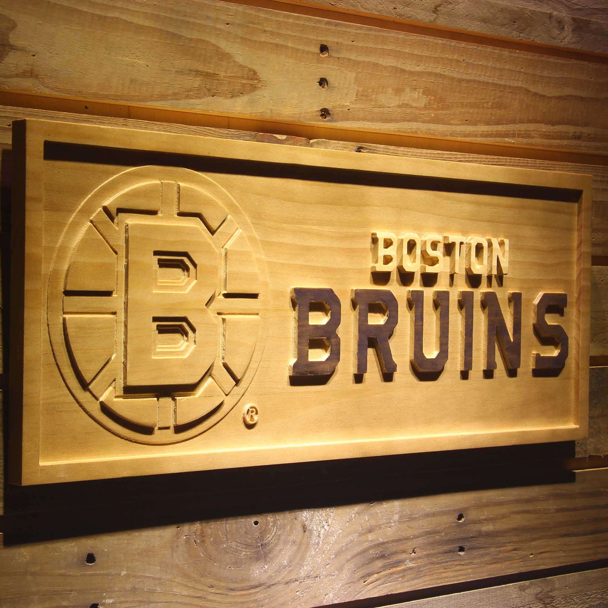 Boston Bruins 3D Solid Wooden Craving Sign - Image 2
