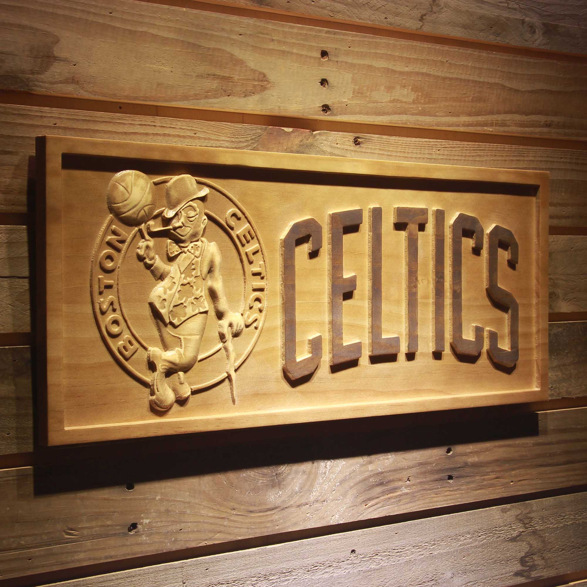 Boston Celtics  3D Solid Wooden Craving Sign - Image 2