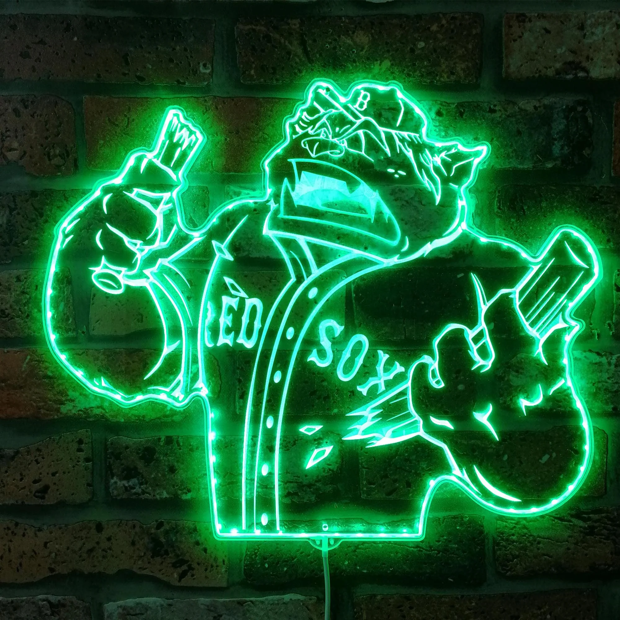 Boston Red Sox Mascot Neon LED Sign with Dynamic RGB Colors - Image 6