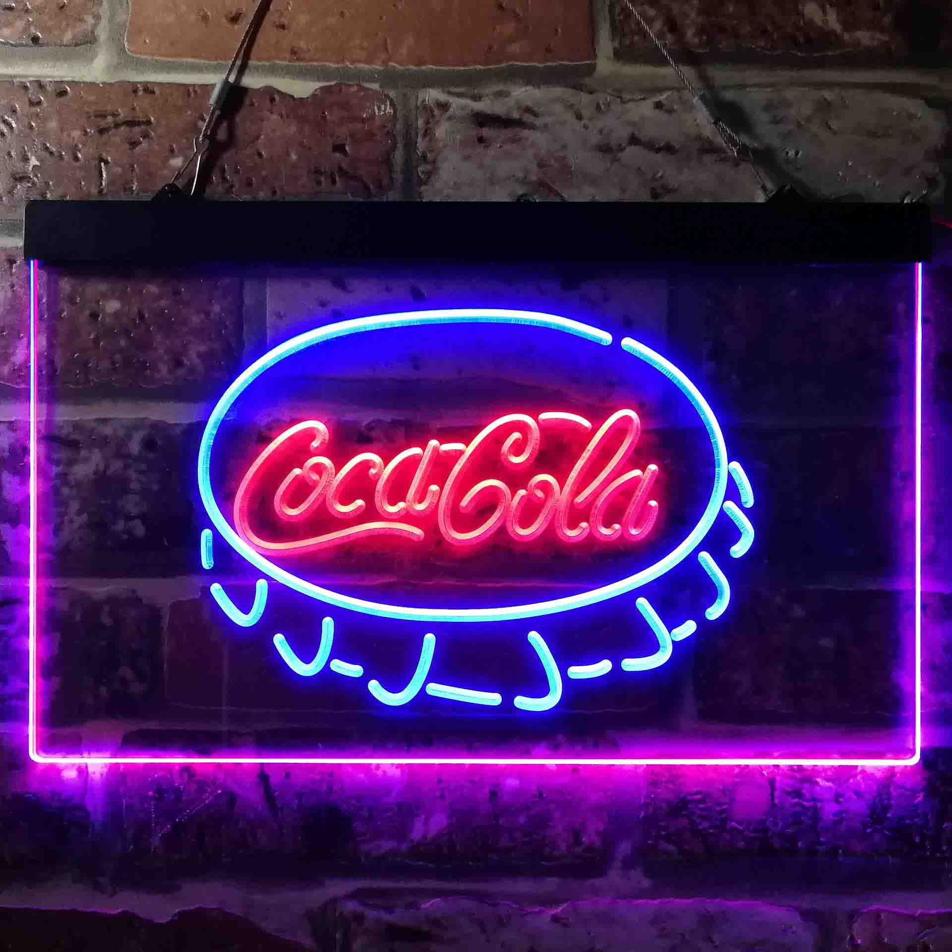 Coca Cola Coke Bottle Cap Bar Neon-Like LED Sign - Image 13
