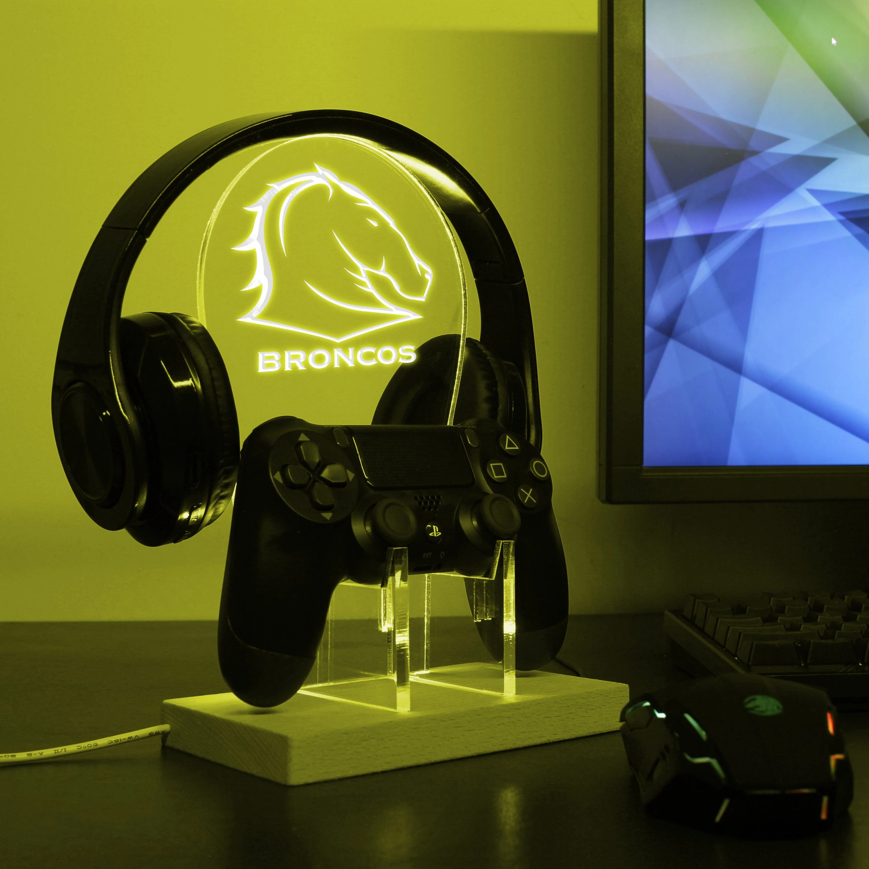 Brisbane Broncos LED Gaming Headset Controller Stand - Image 2