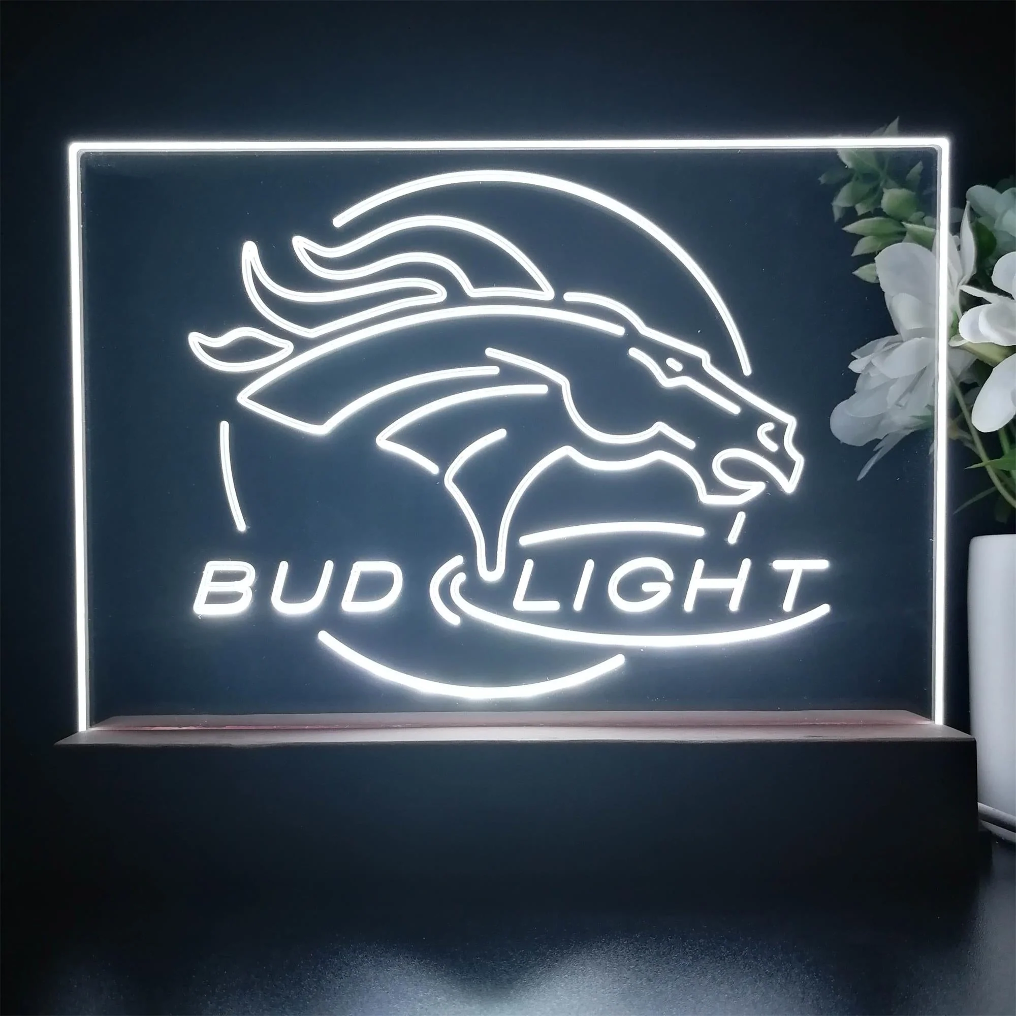 Broncos Denver Bud Light 3D Illusion Night Light Desk Lamp - Image 3