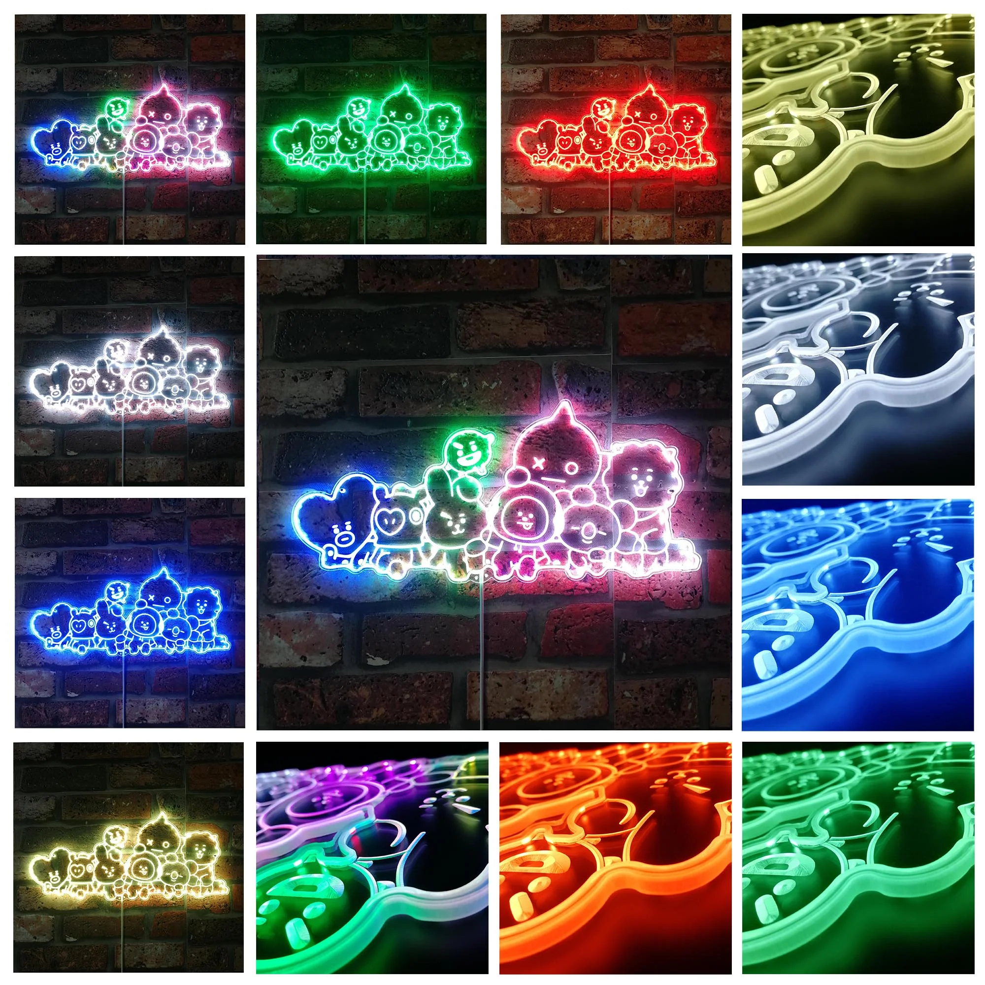 BT21 BTS Neon LED Sign with Dynamic RGB Colors - Image 2