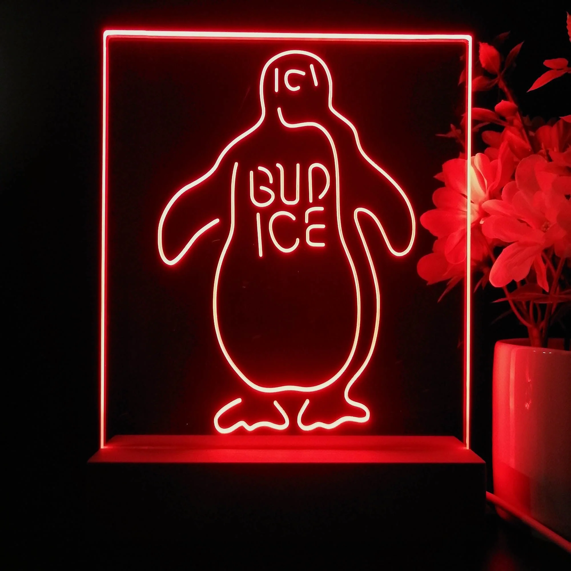 Bud Ice Penguin Beer Night Light Neon Pub Bar Lamp - Image 3