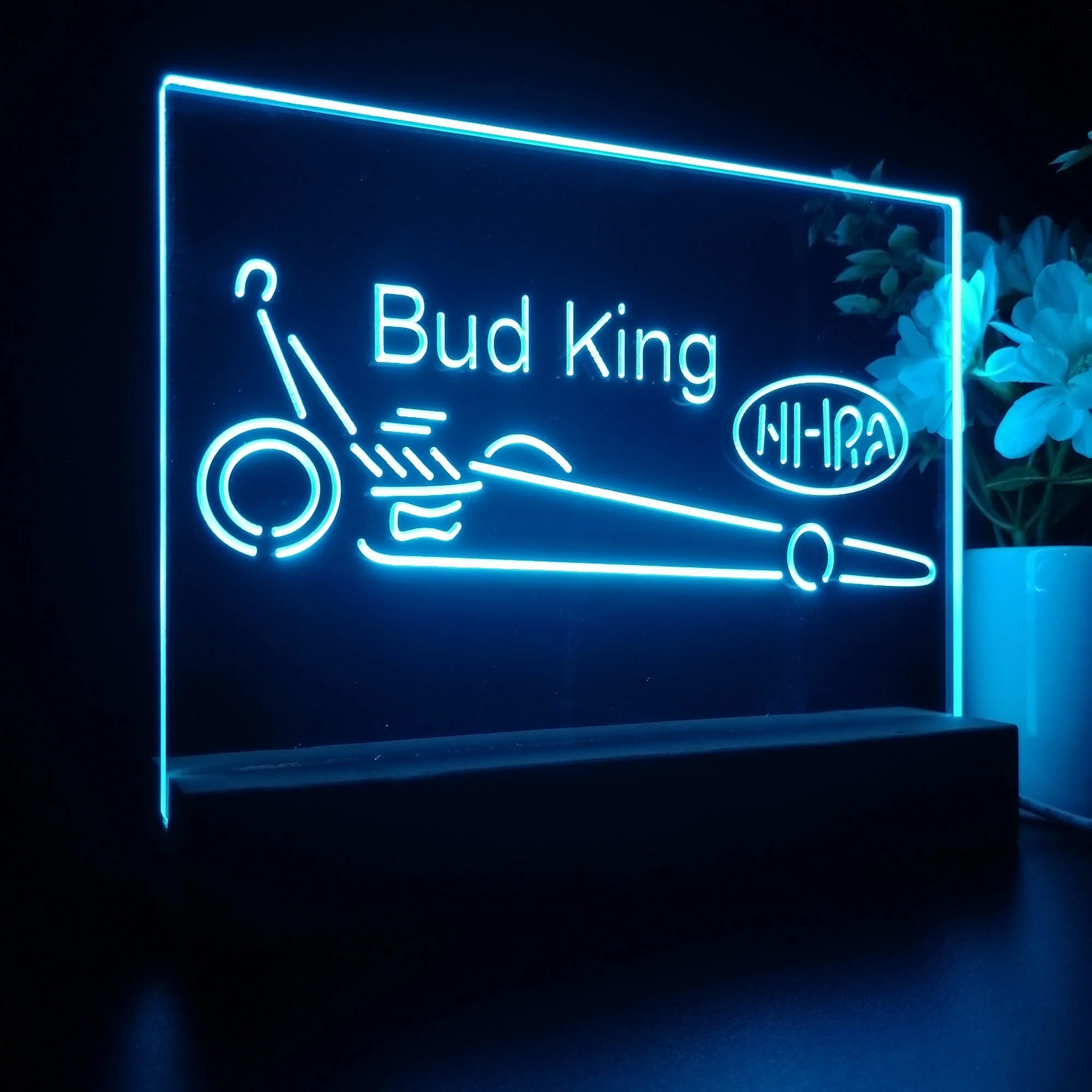 Bud King NHRA Dragster 3D Illusion Night Light Desk Lamp - Image 5