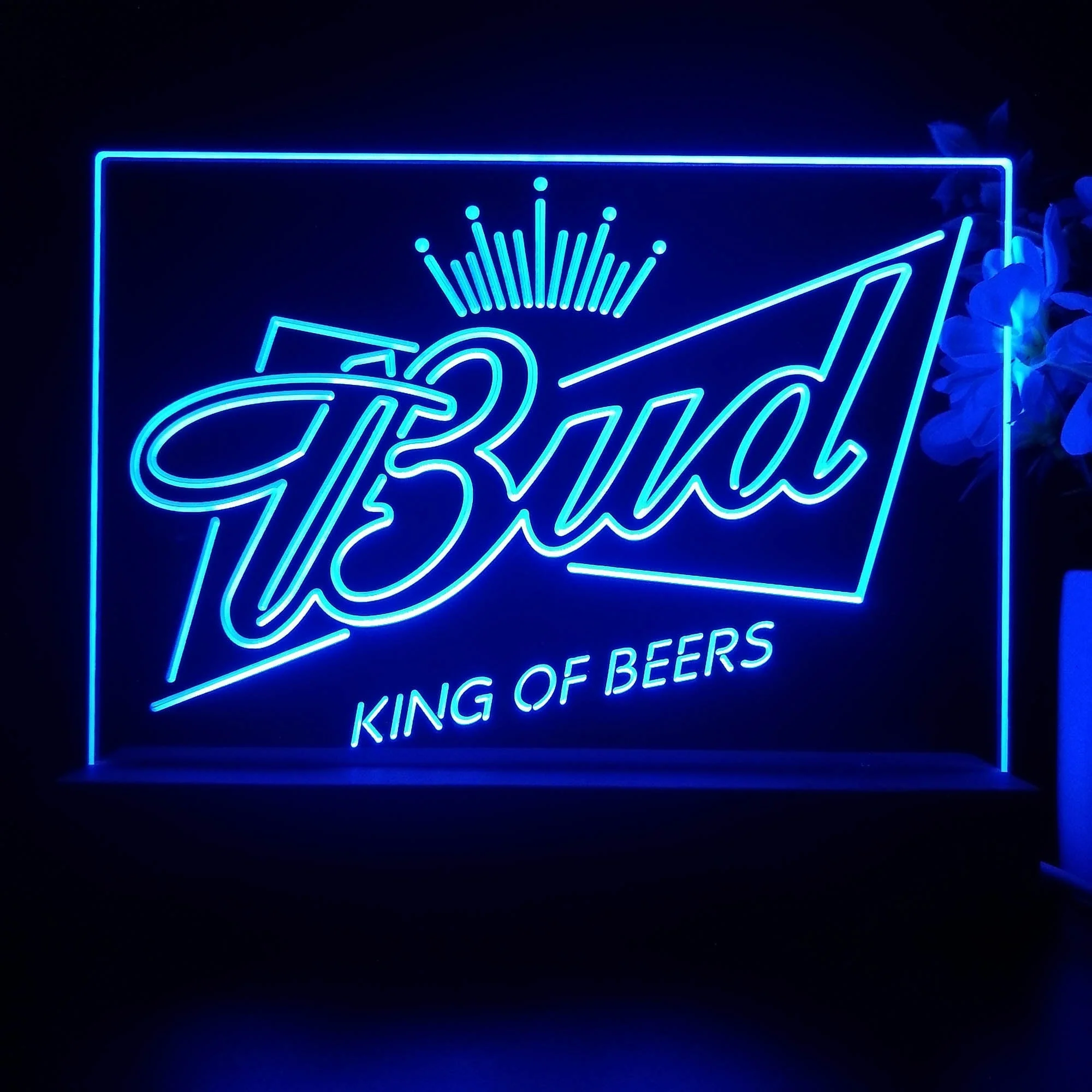 Bud King of Beer Crown Neon Sign Pub Bar Lamp - Image 2