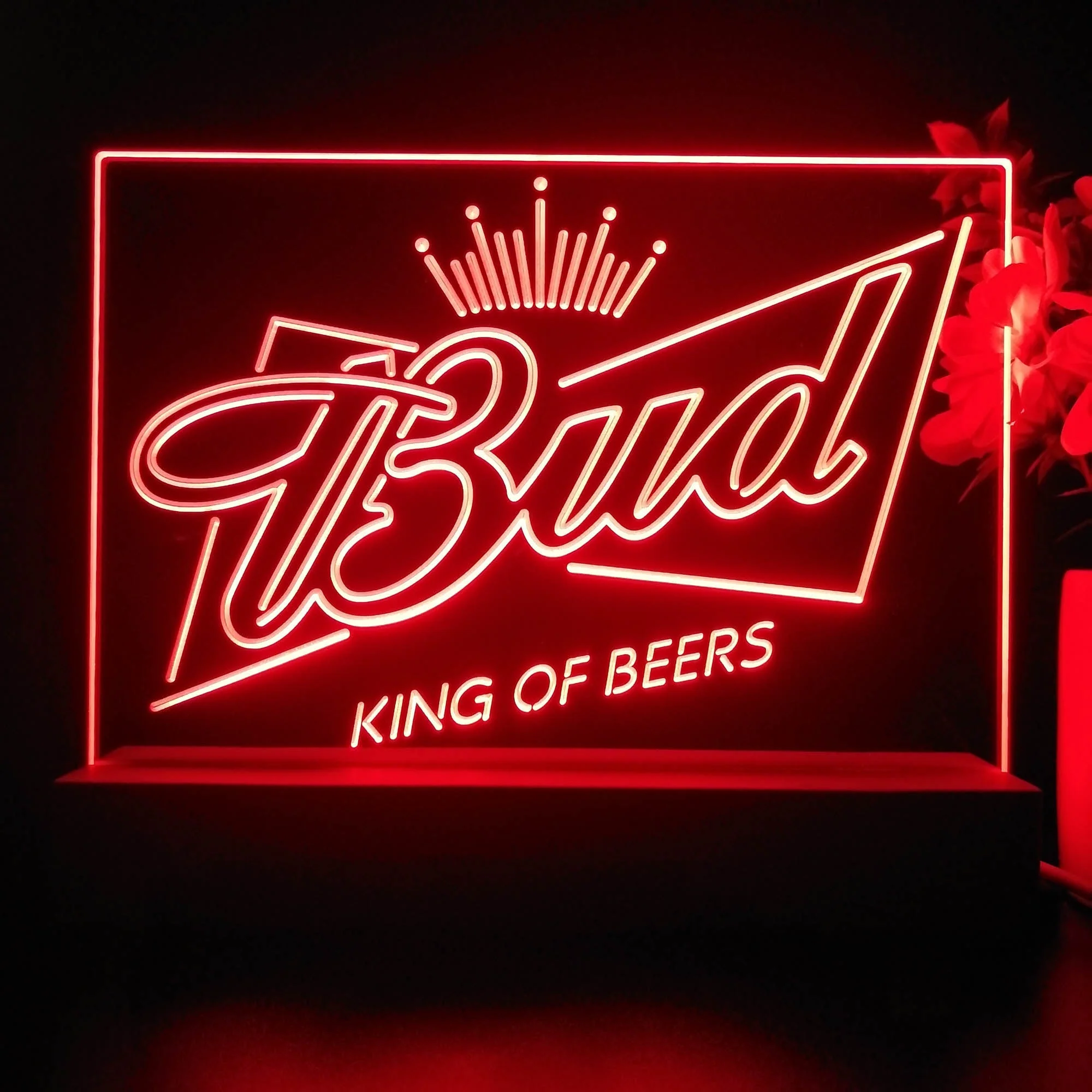 Bud King of Beer Crown Neon Sign Pub Bar Lamp - Image 3