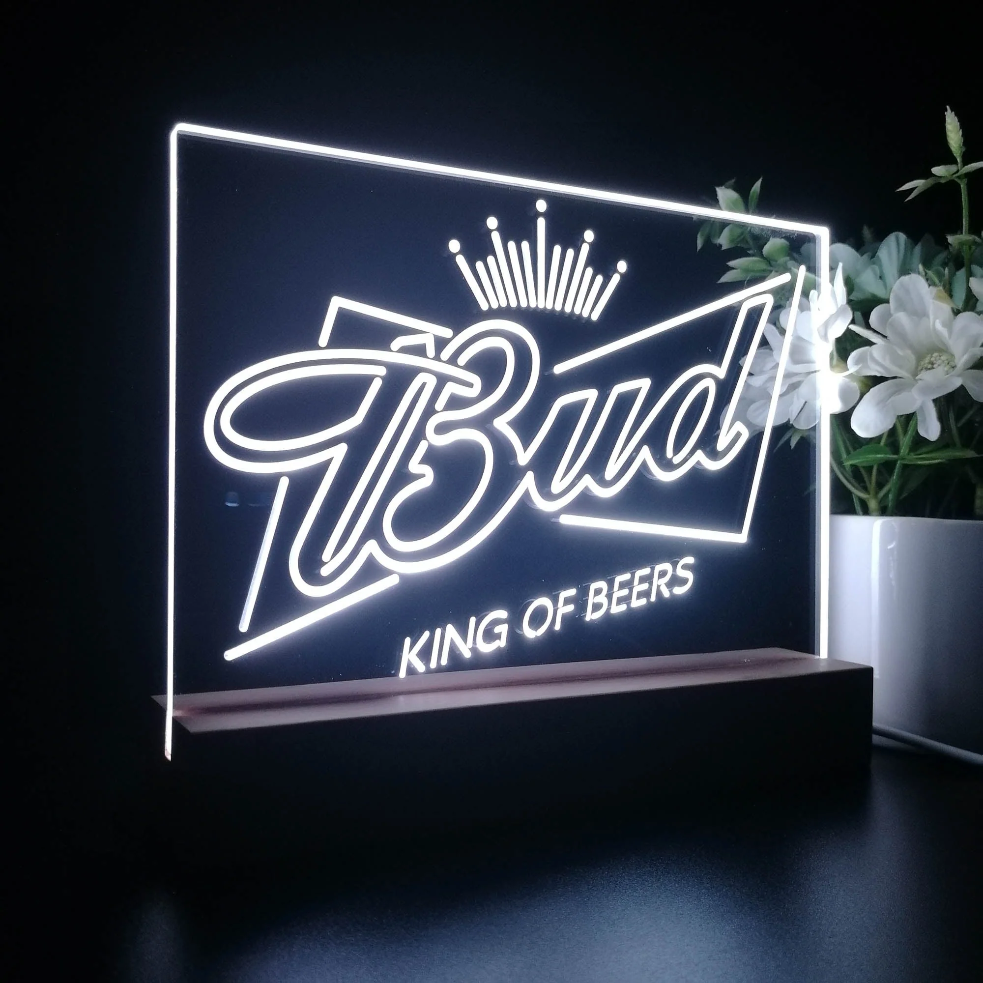 Bud King of Beer Crown Neon Sign Pub Bar Lamp - Image 6