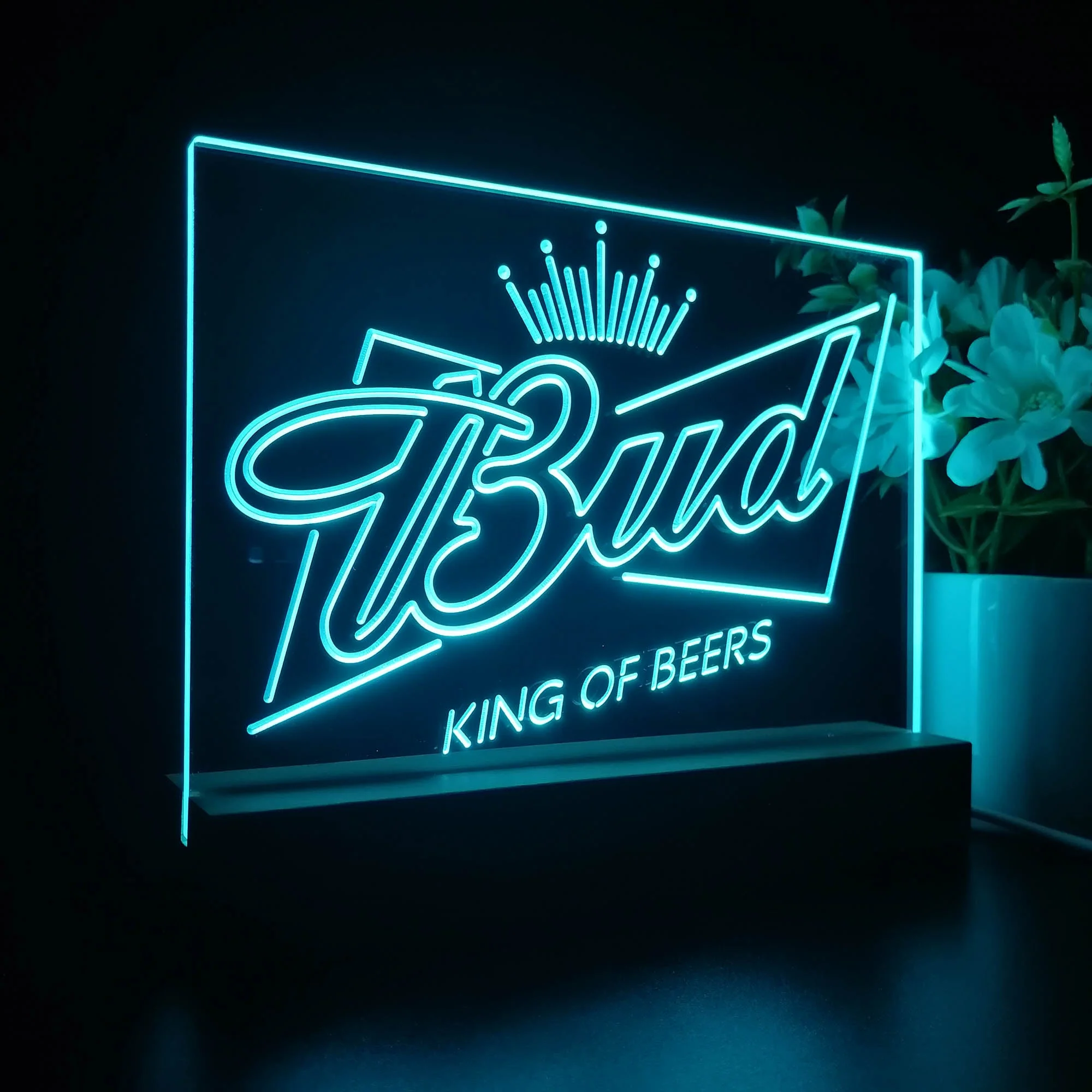Bud King of Beer Crown Neon Sign Pub Bar Lamp - Image 7