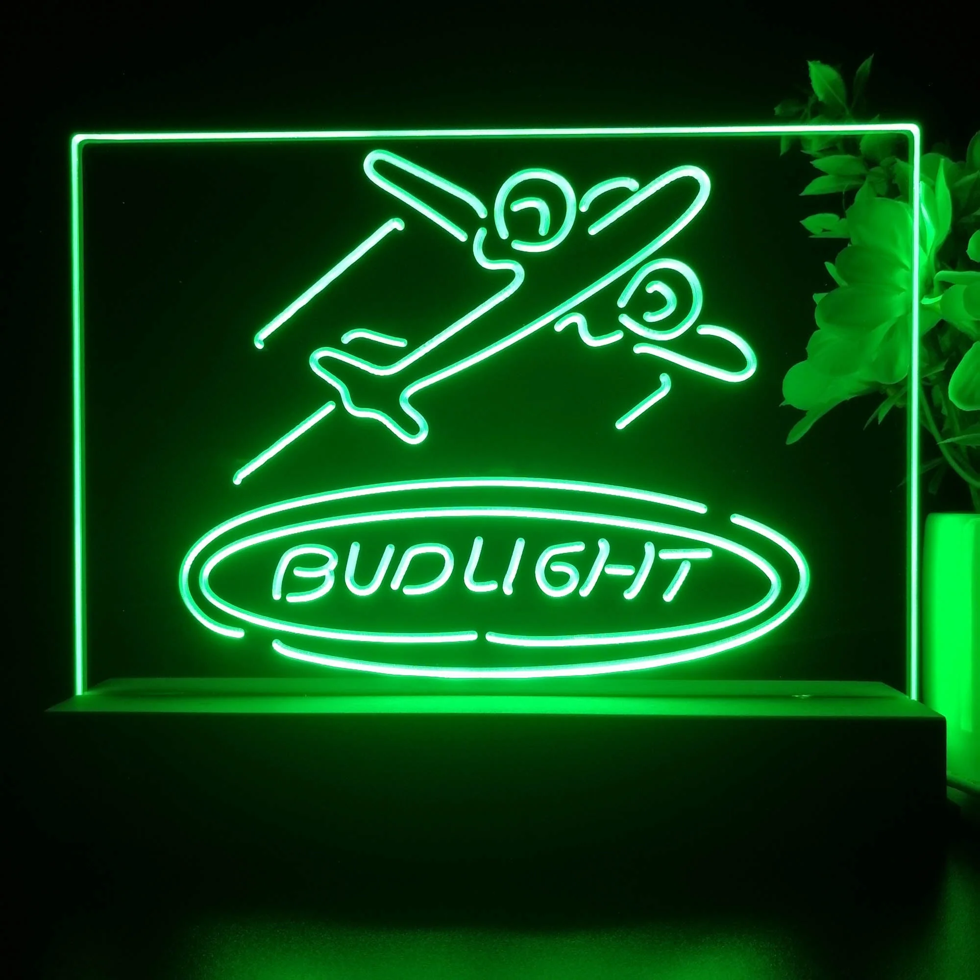 Bud Light airplane Neon Sign Pub Bar Lamp - Image 3