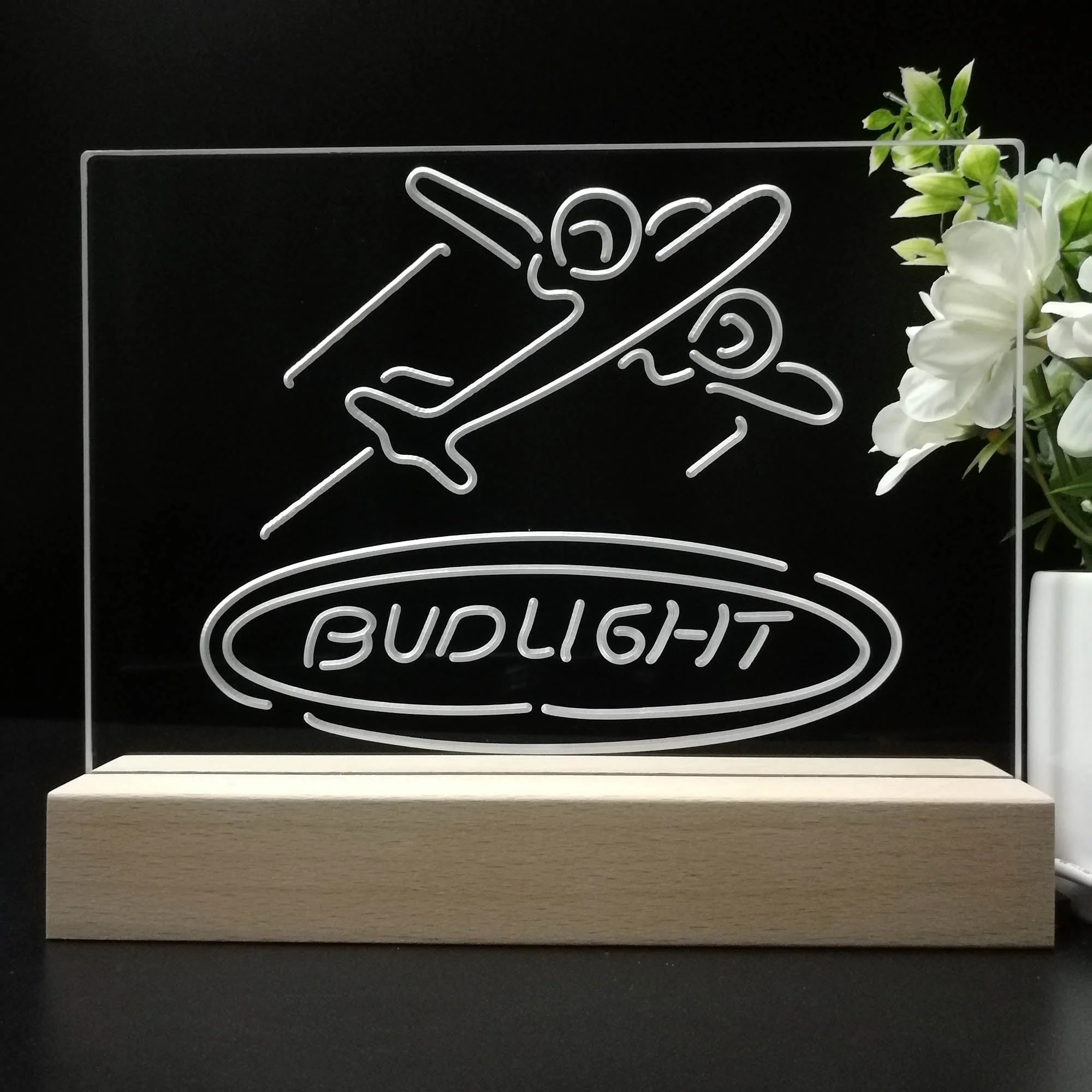 Bud Light airplane Neon Sign Pub Bar Lamp - Image 8