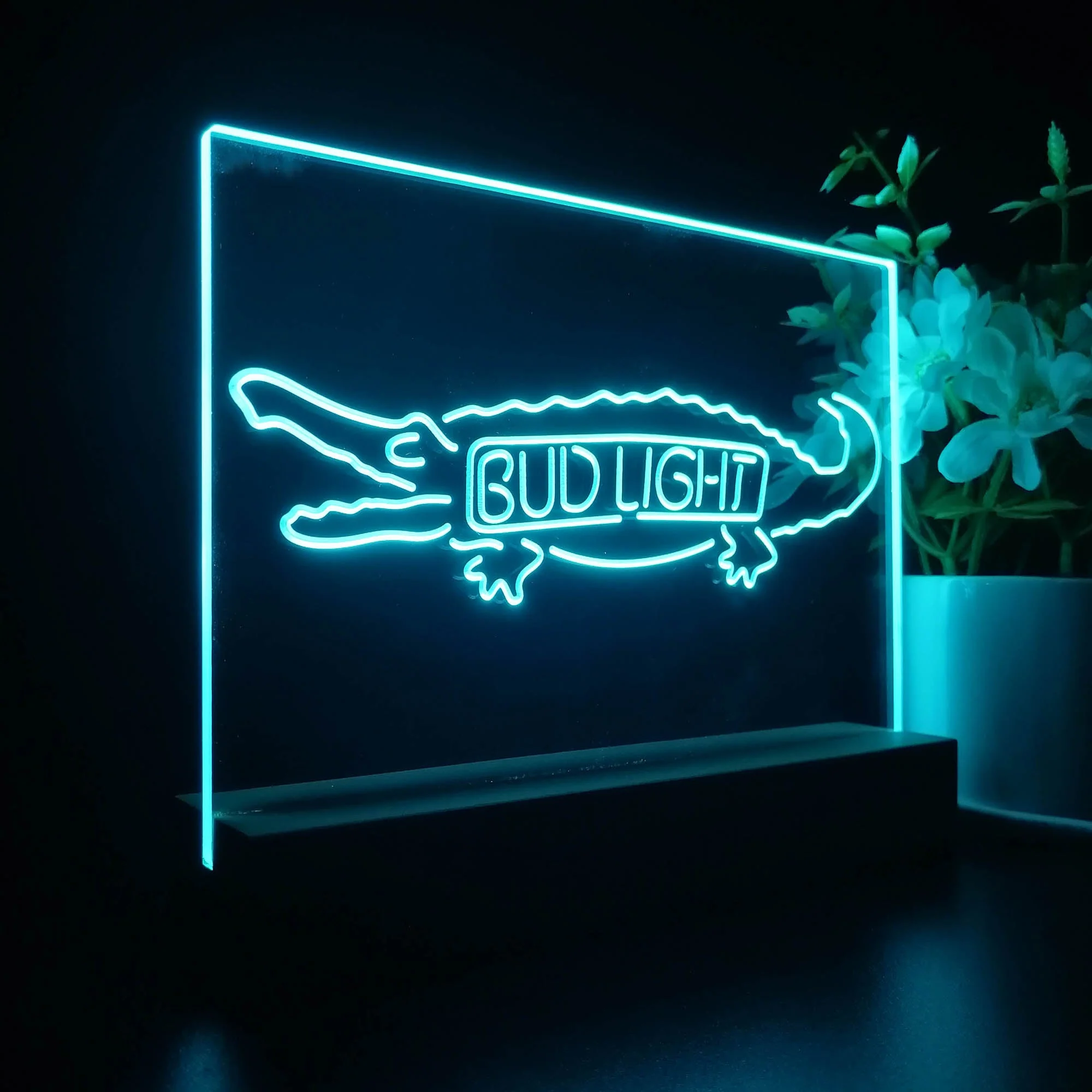 Bud Light Alligator Gator Beer Neon Sign Pub Bar Lamp - Image 6