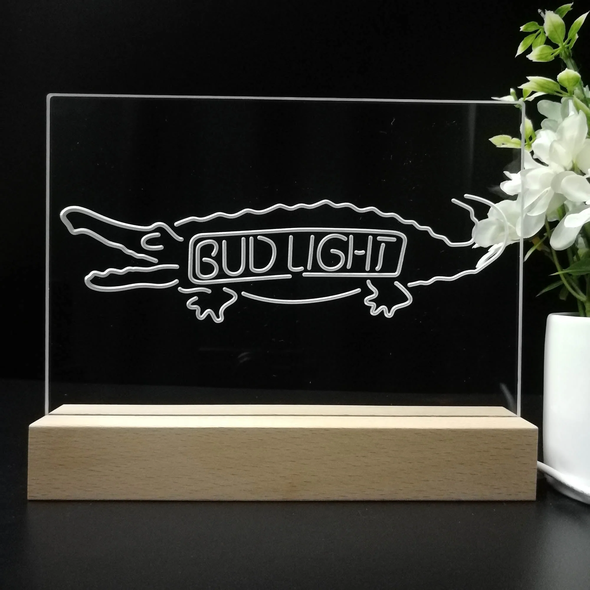 Bud Light Alligator Gator Beer Neon Sign Pub Bar Lamp - Image 8