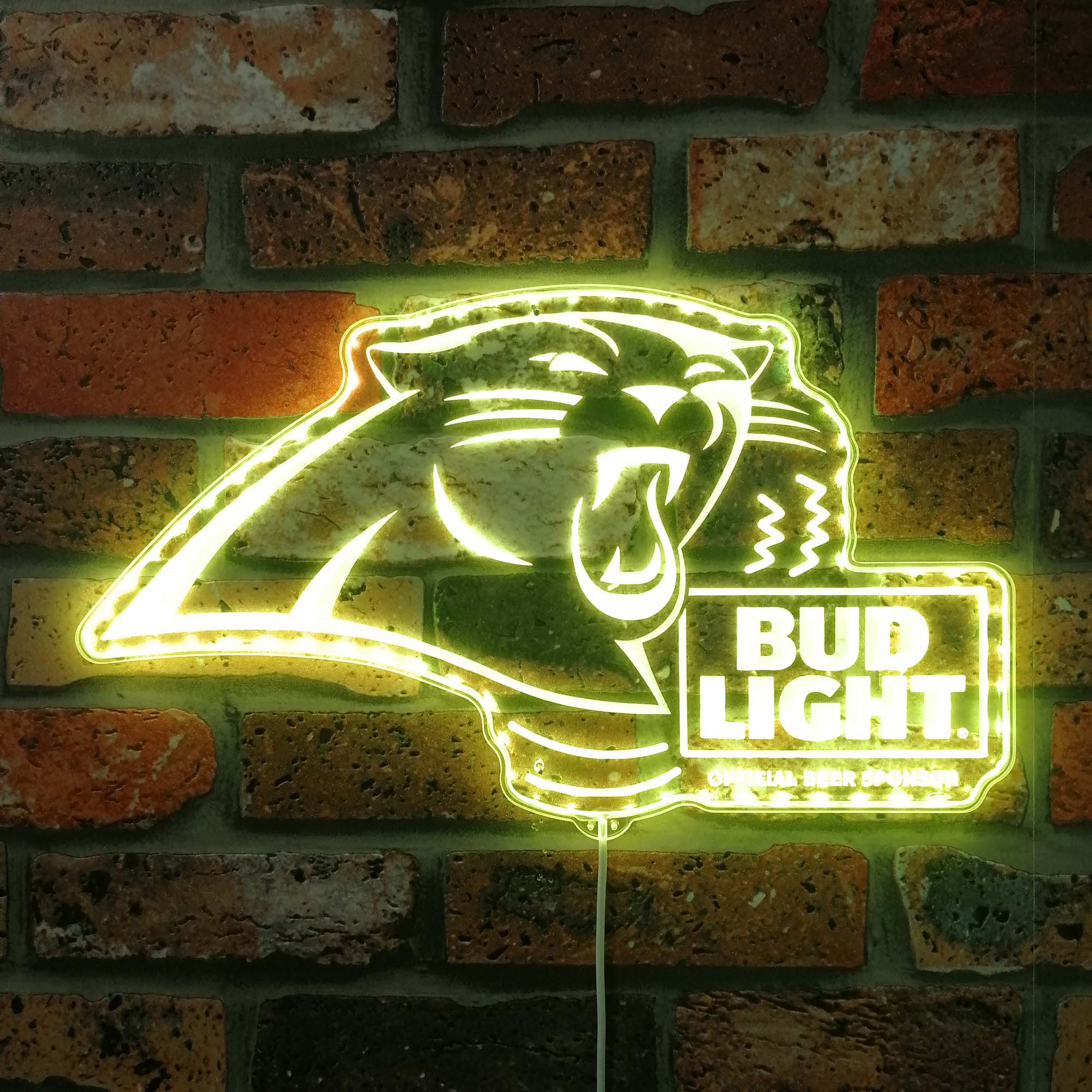 Bud Light & Carolina Panthers Neon LED Sign with Dynamic RGB Colors - Image 7