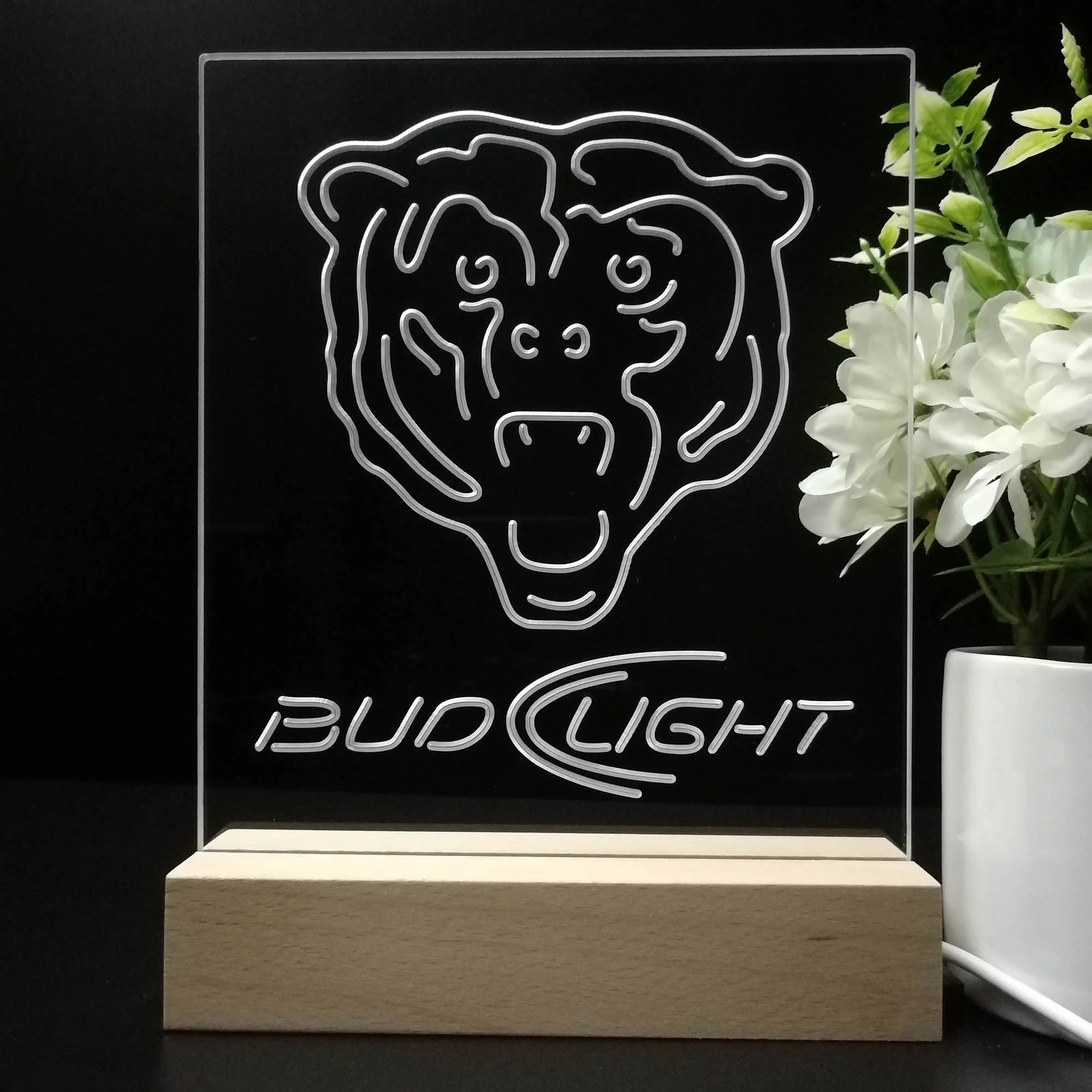 Chicago Bears Night Light Neon Pub Bar Lamp - Image 8
