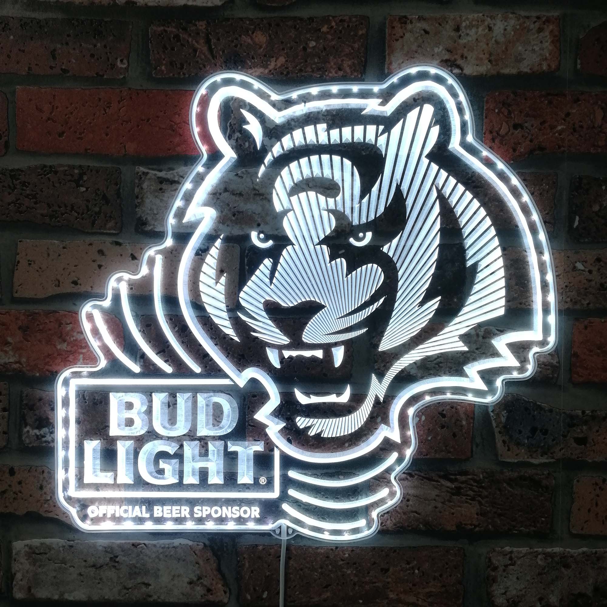 Bud Light & Cincinnati Bengals Neon LED Sign with Dynamic RGB Colors - Image 5