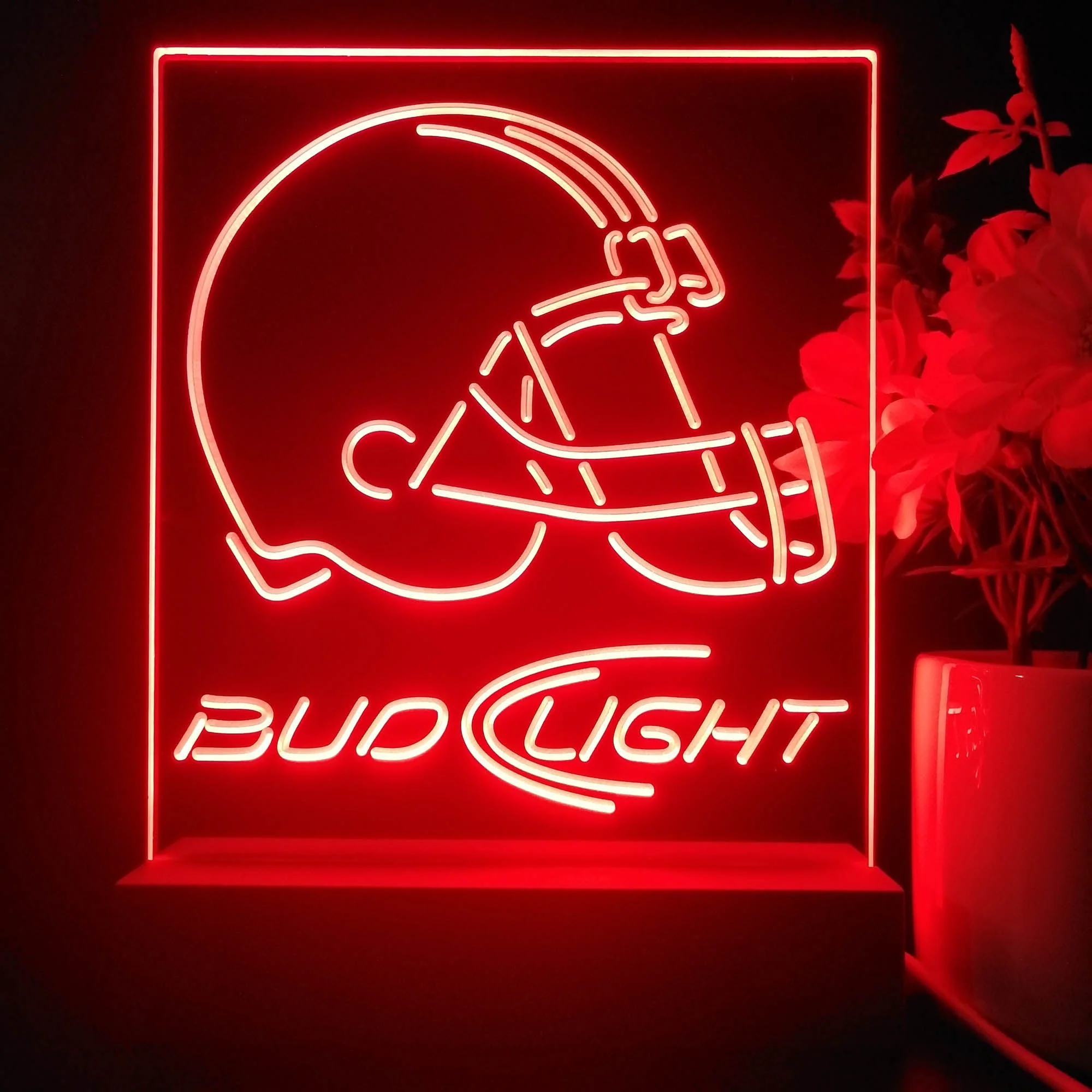 Bud Light Cleveland Browns 3D Illusion Night Light Desk Lamp - Image 2