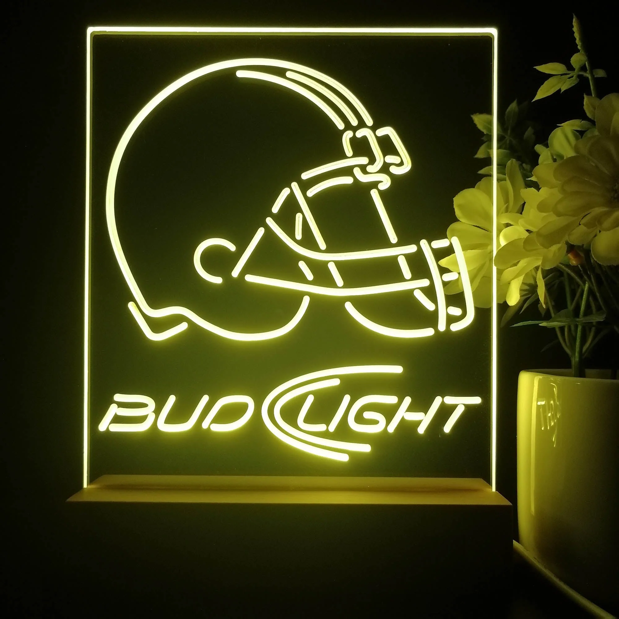 Bud Light Cleveland Browns 3D Illusion Night Light Desk Lamp - Image 4