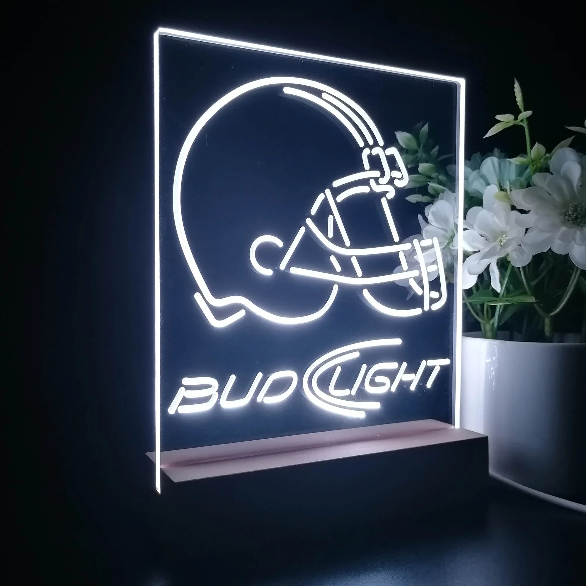 Bud Light Cleveland Browns 3D Illusion Night Light Desk Lamp - Image 5