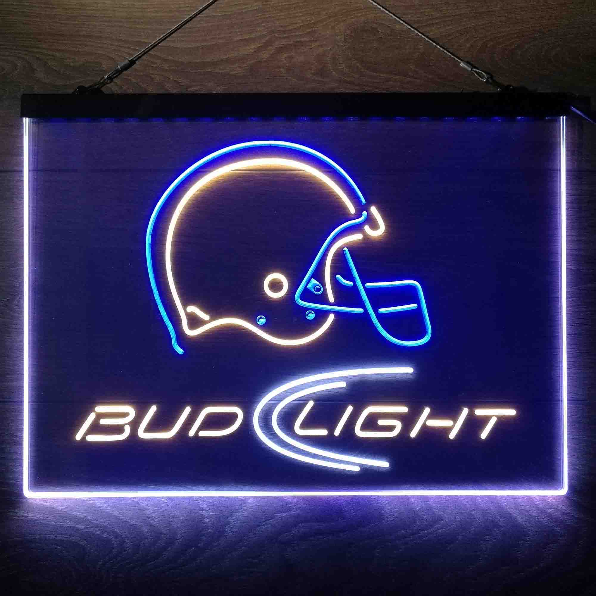 Bud Light Helmet Neon 3-Color LED Sign