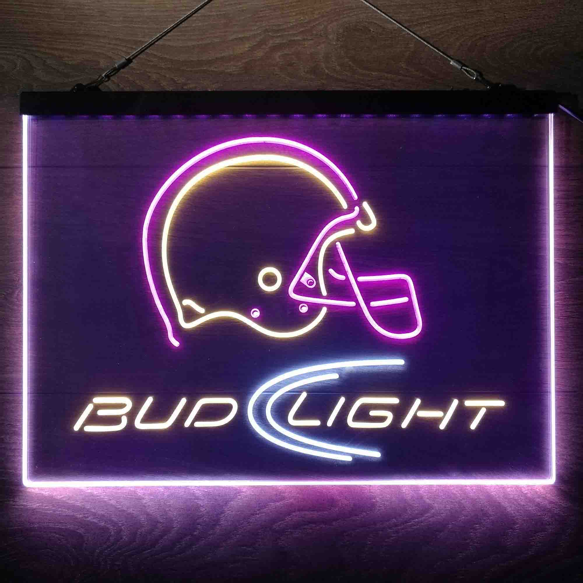 Bud Light Helmet Neon 3-Color LED Sign - Image 2