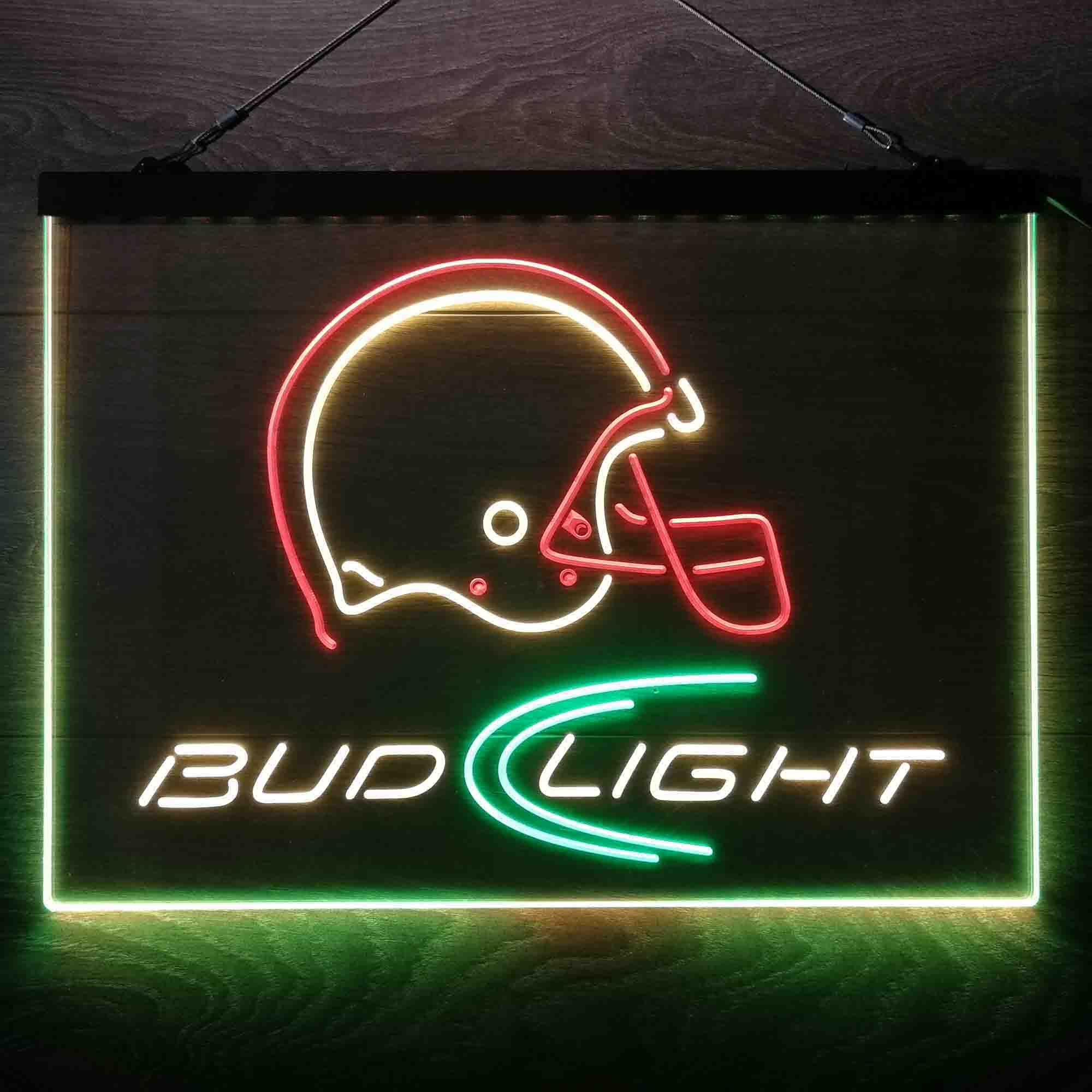 Bud Light Helmet Neon 3-Color LED Sign - Image 3