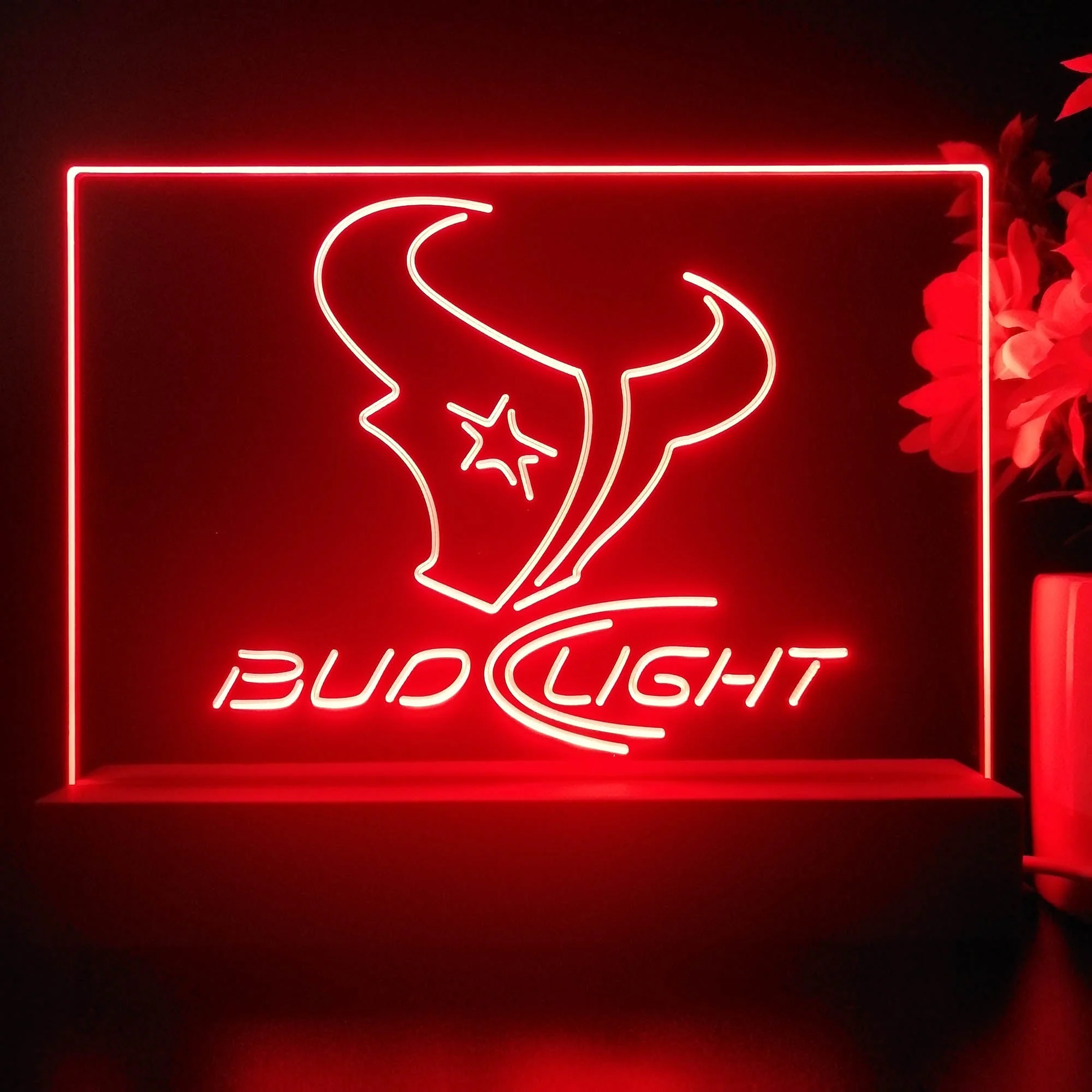 Bud Light Houston Texans Night Light Pub Bar Lamp - Image 3