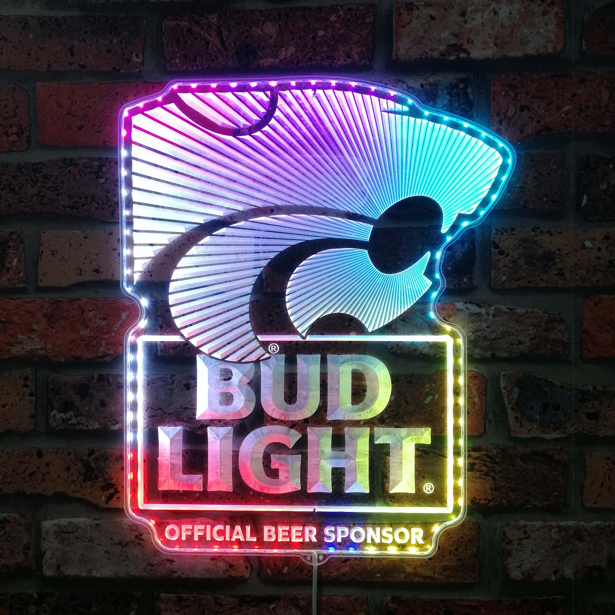 Bud Light & Kansas State Wildcats Neon LED Sign with Dynamic RGB Colors