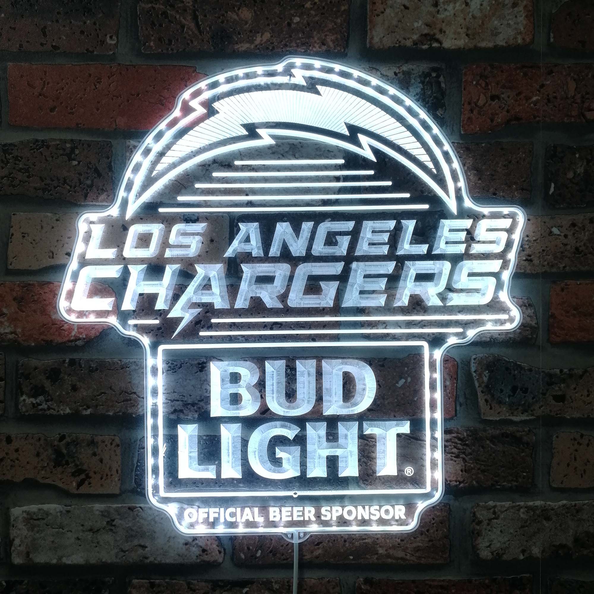 Bud Light & Los Angeles Chargers Neon LED Sign with Dynamic RGB Colors - Image 5