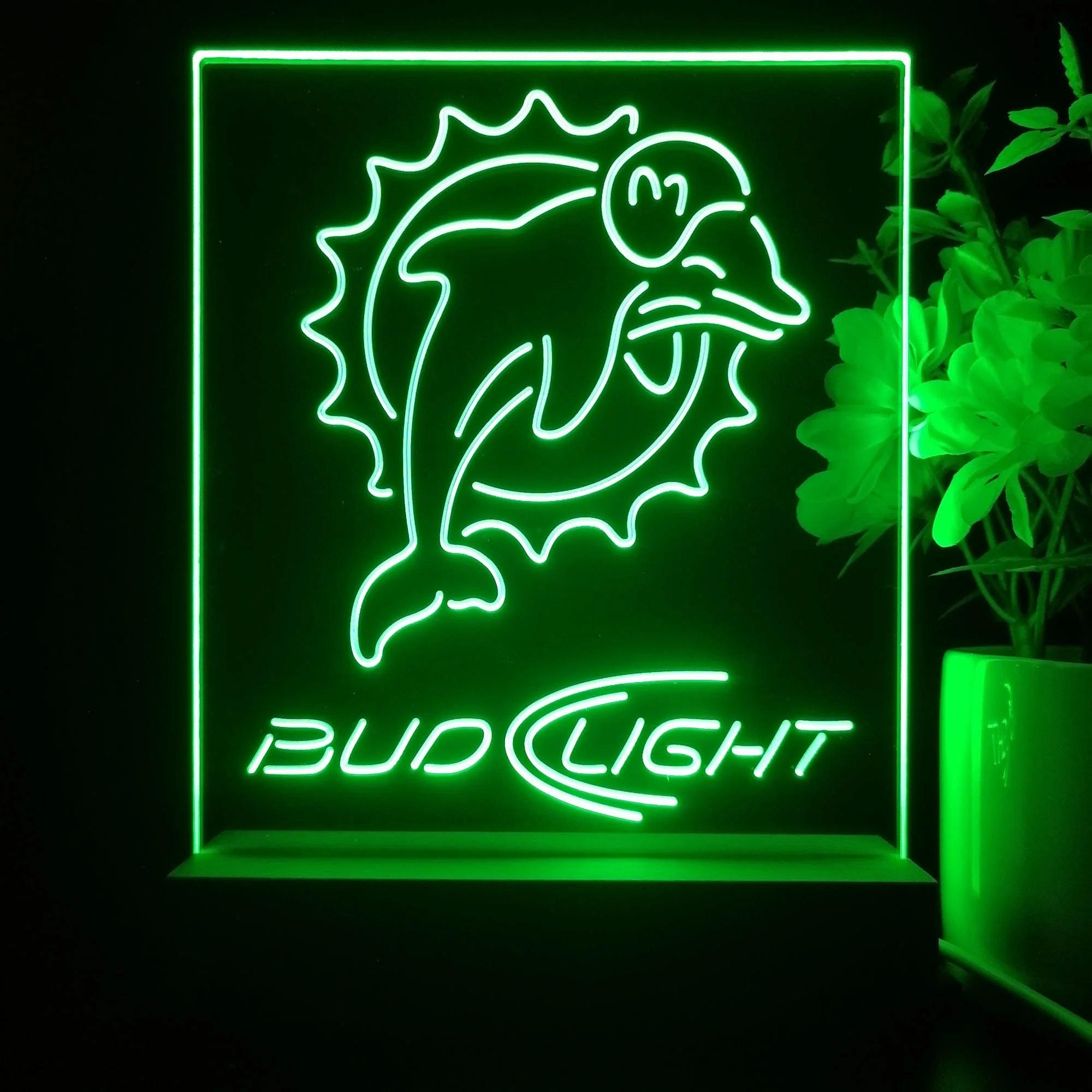 Miami Dolphins Night Light Neon Pub Bar Lamp - Image 4