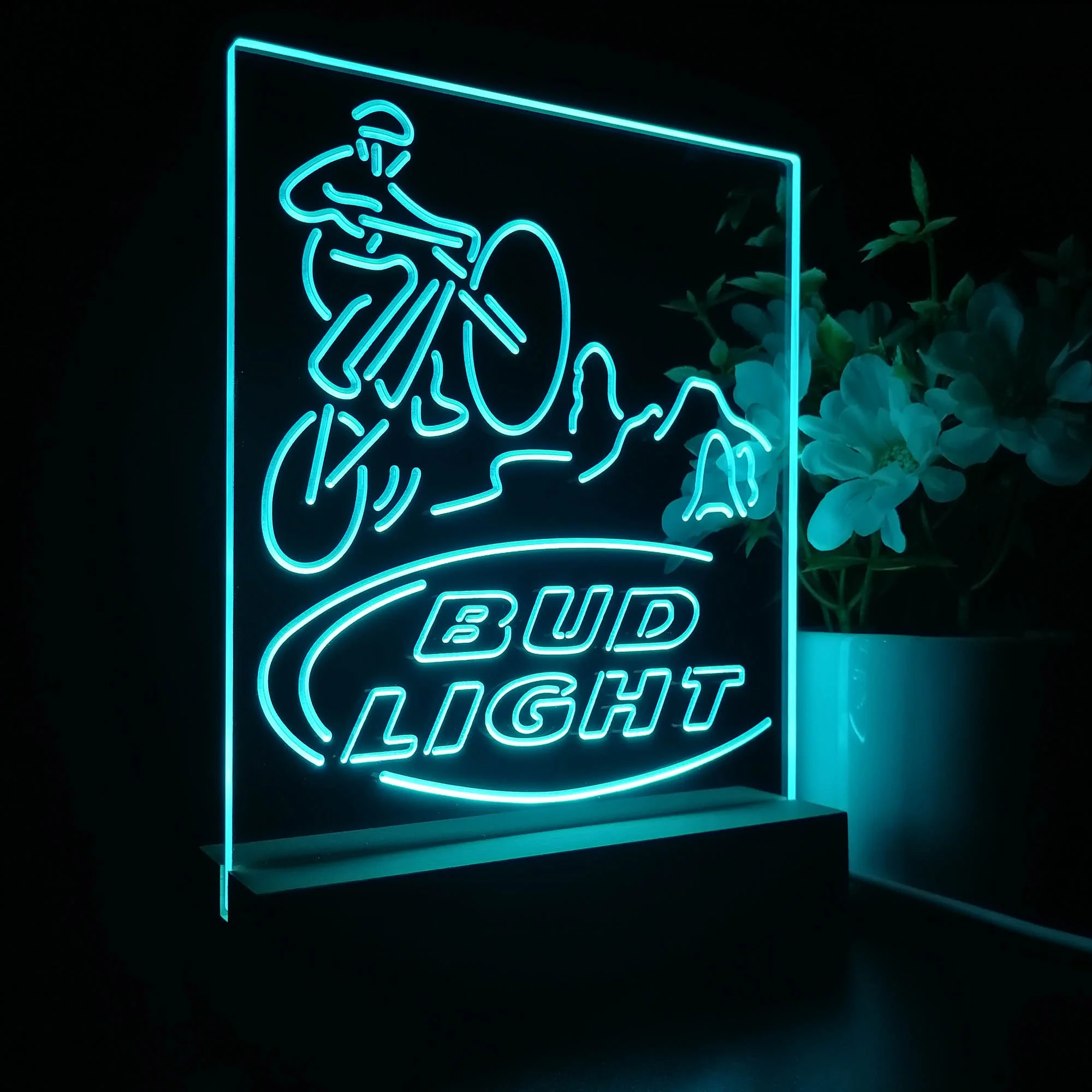 Bud Light Mountain Bike Night Light Neon Pub Bar Lamp - Image 6
